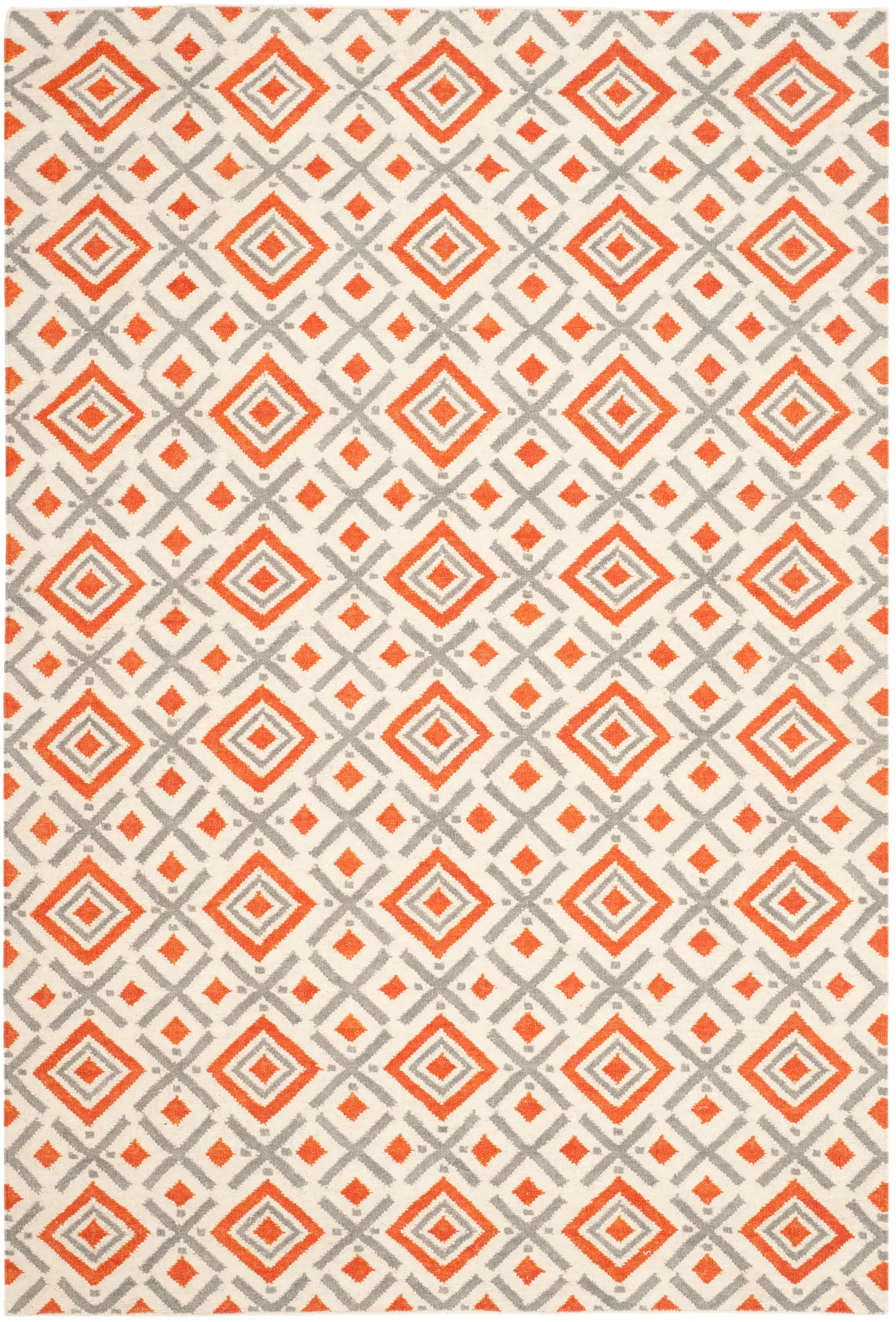 Dhurries Nested Diamond Hand-Woven Wool Rug