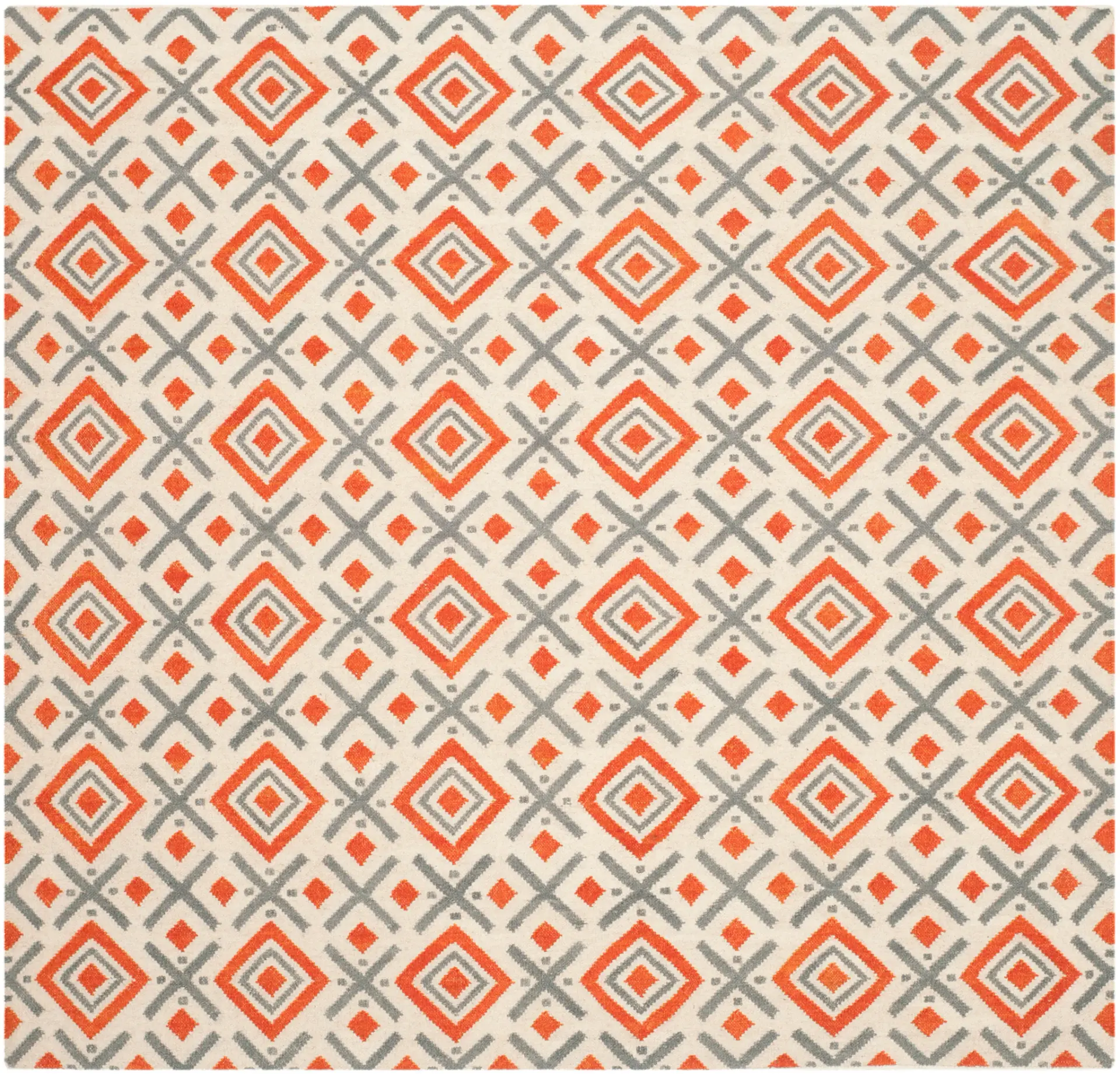 Dhurries Nested Diamond Hand-Woven Wool Rug