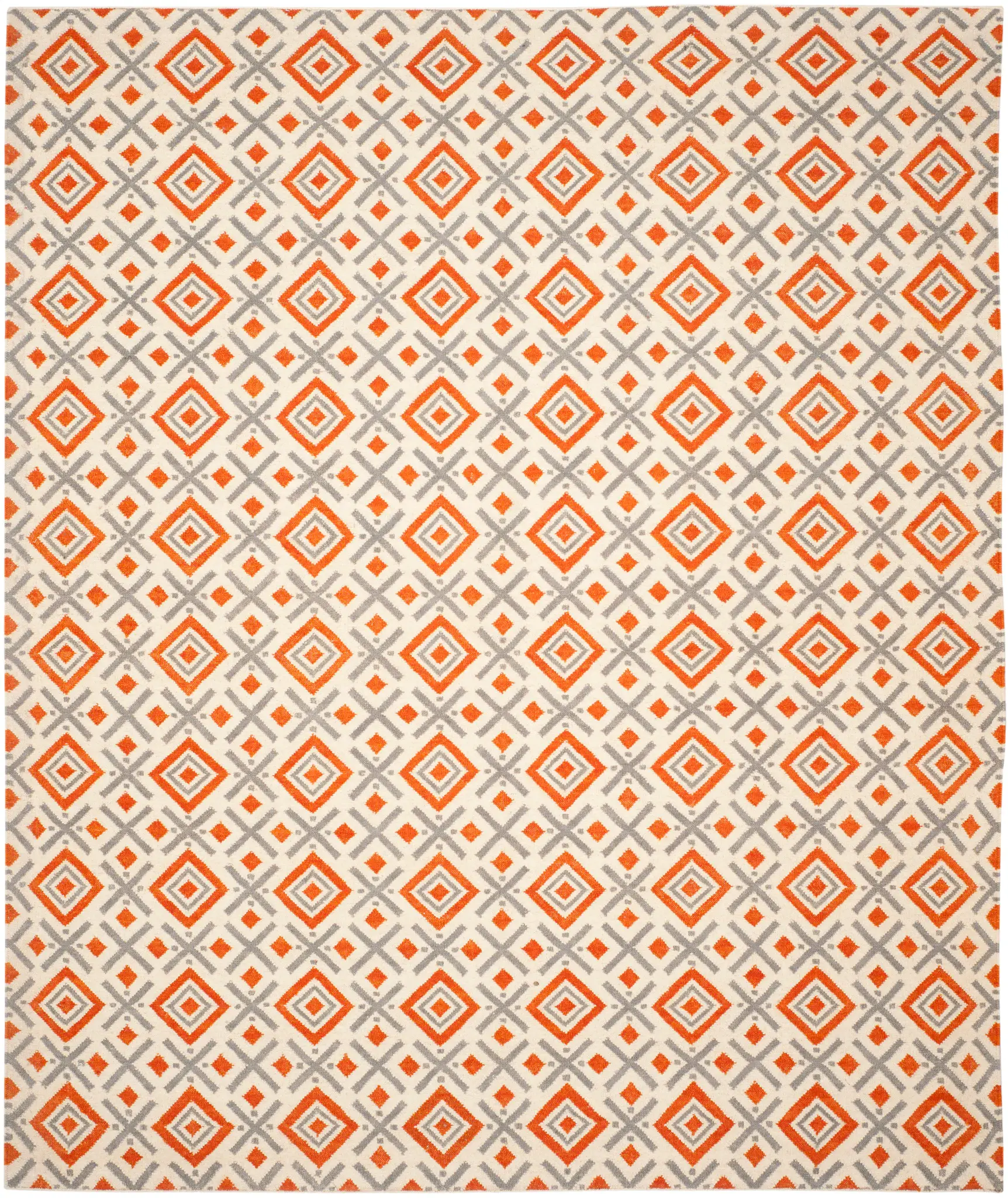 Dhurries Nested Diamond Hand-Woven Wool Rug