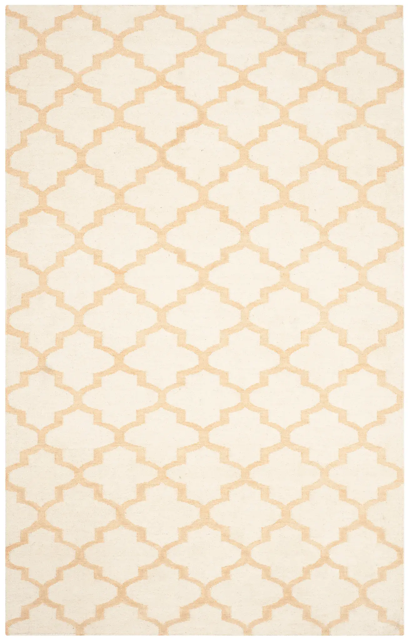 Dhurries Ogee Trellis Hand-Woven Wool Rug
