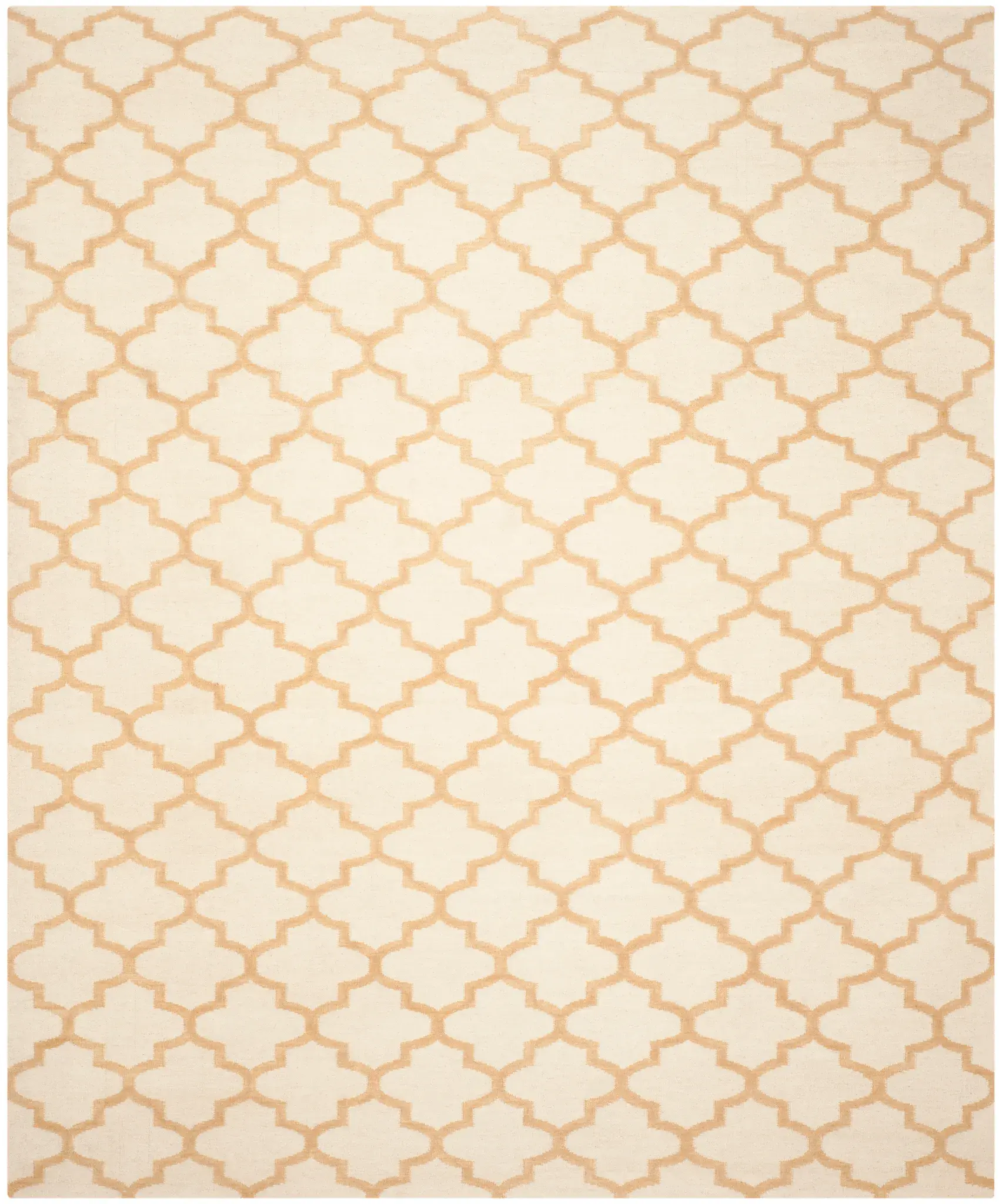 Dhurries Ogee Trellis Hand-Woven Wool Rug