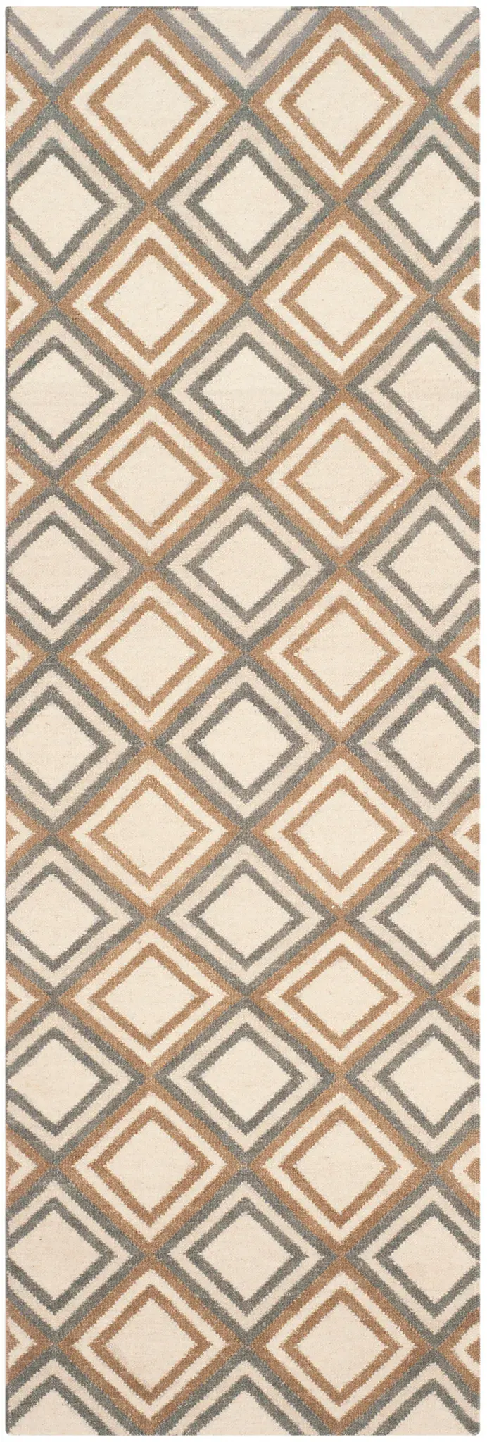 Dhurries Concentric Diamond Hand-Woven Wool Rug
