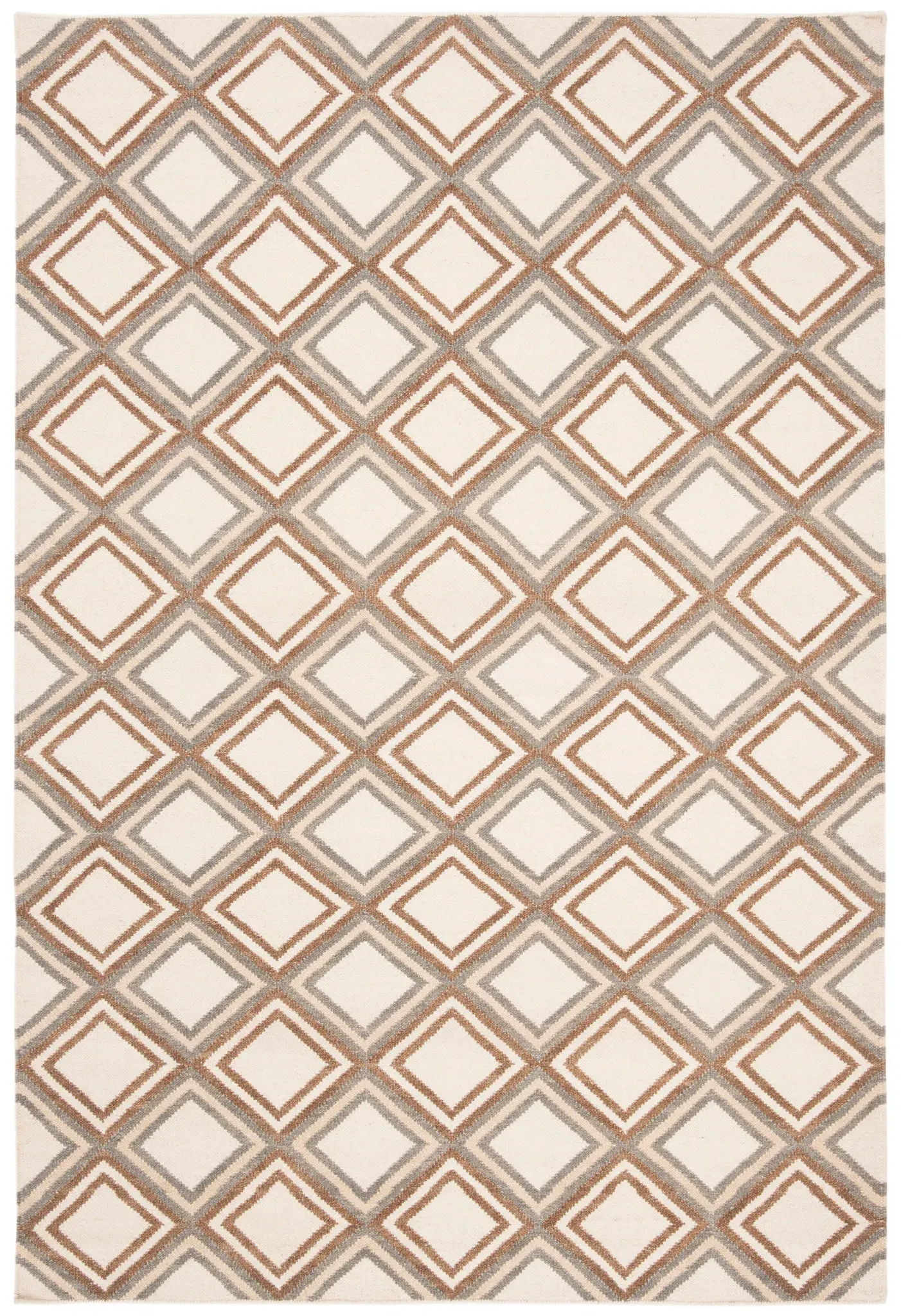 Dhurries Concentric Diamond Hand-Woven Wool Rug