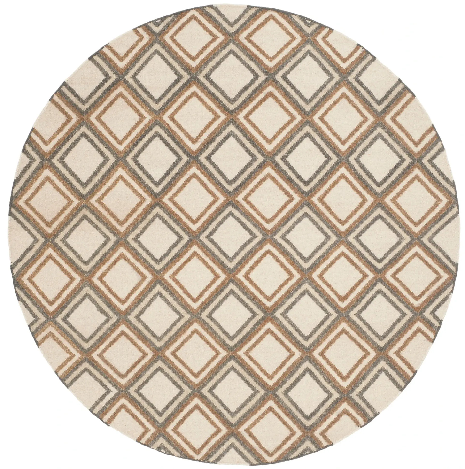 Dhurries Concentric Diamond Hand-Woven Wool Rug