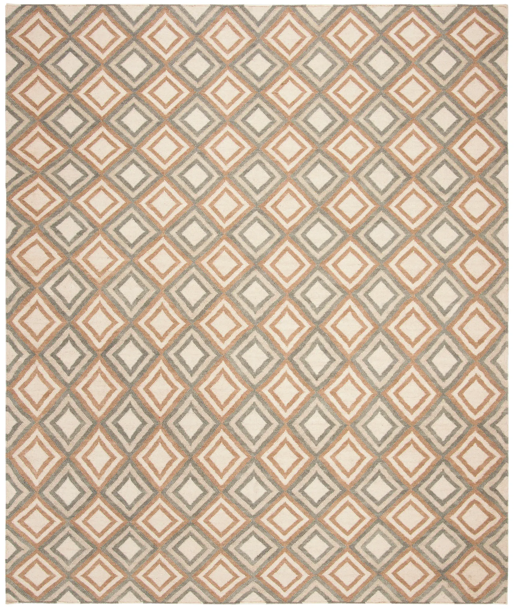 Dhurries Concentric Diamond Hand-Woven Wool Rug