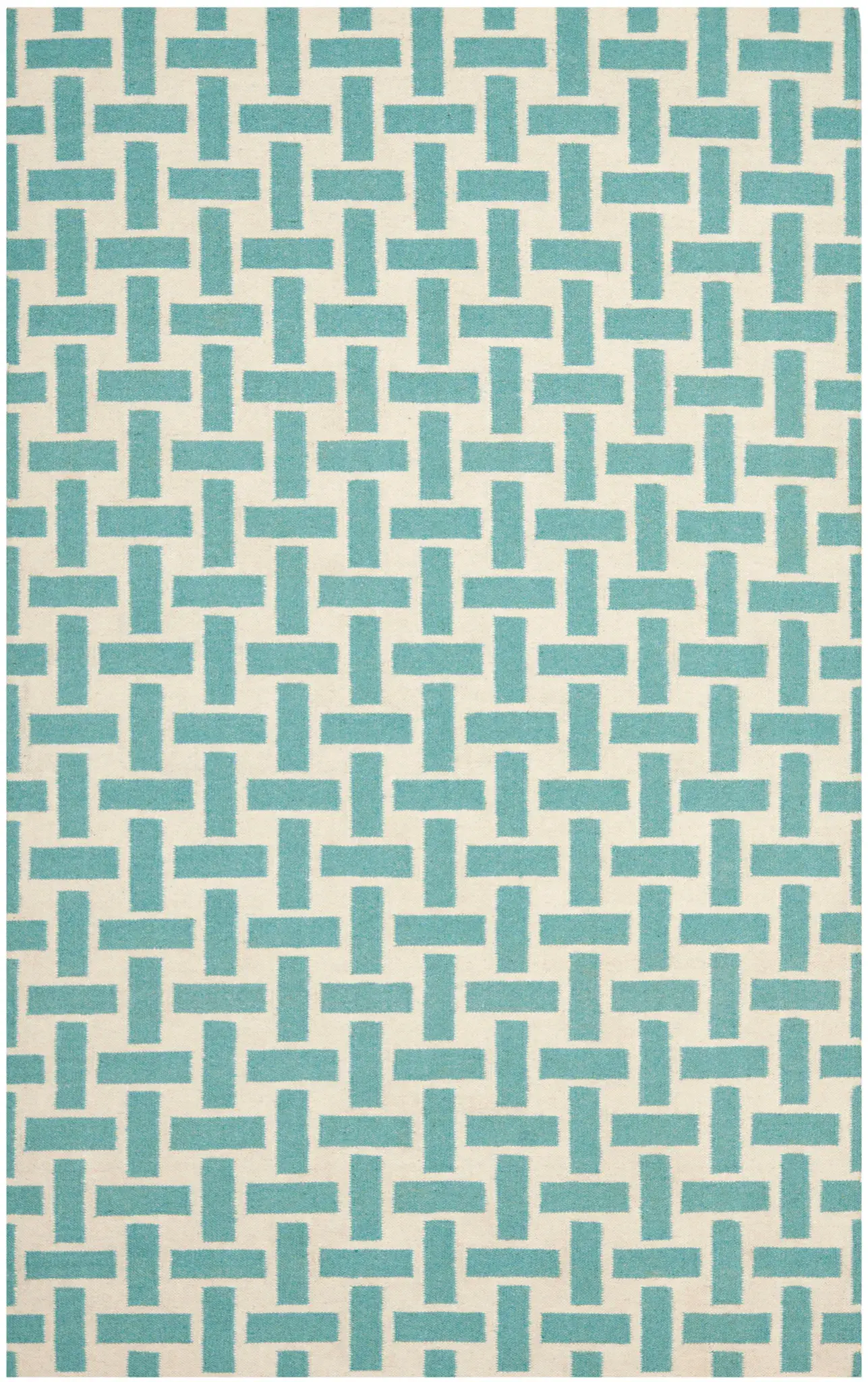 Dhurries Basketweave Hand-Woven Wool Rug