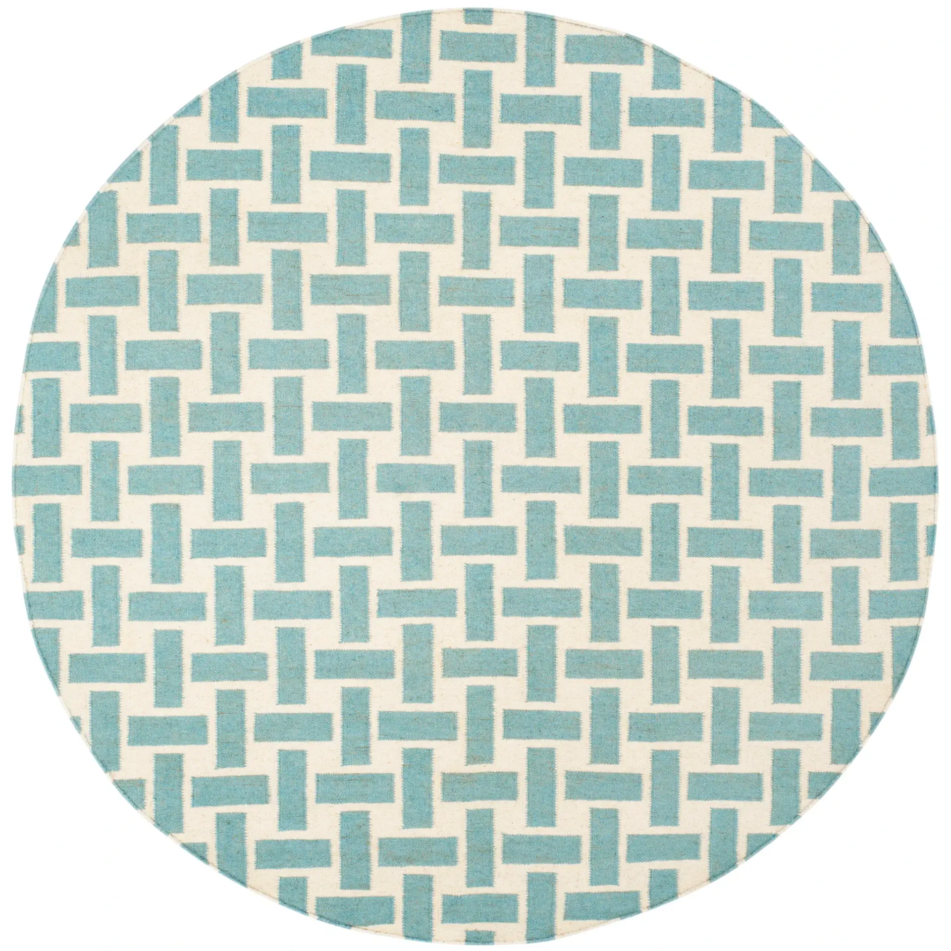 Dhurries Basketweave Hand-Woven Wool Rug