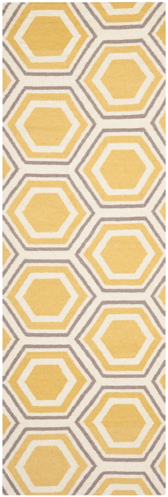 Dhurries Nested Hexagon Hand-Woven Wool Rug