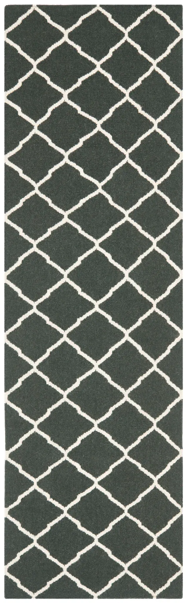 Dhurries Diamond Lattice Hand-Woven Wool Rug