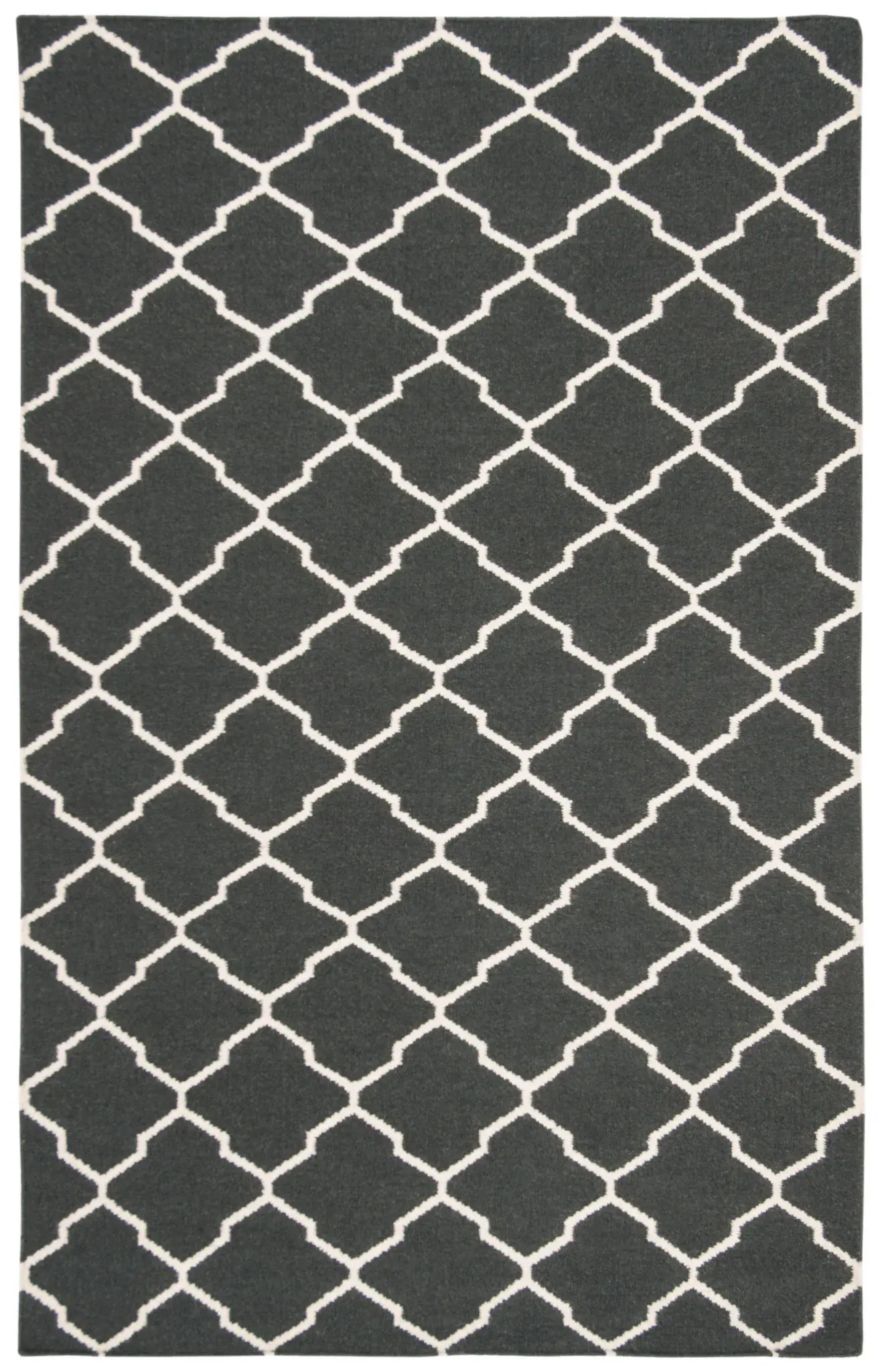 Dhurries Diamond Lattice Hand-Woven Wool Rug