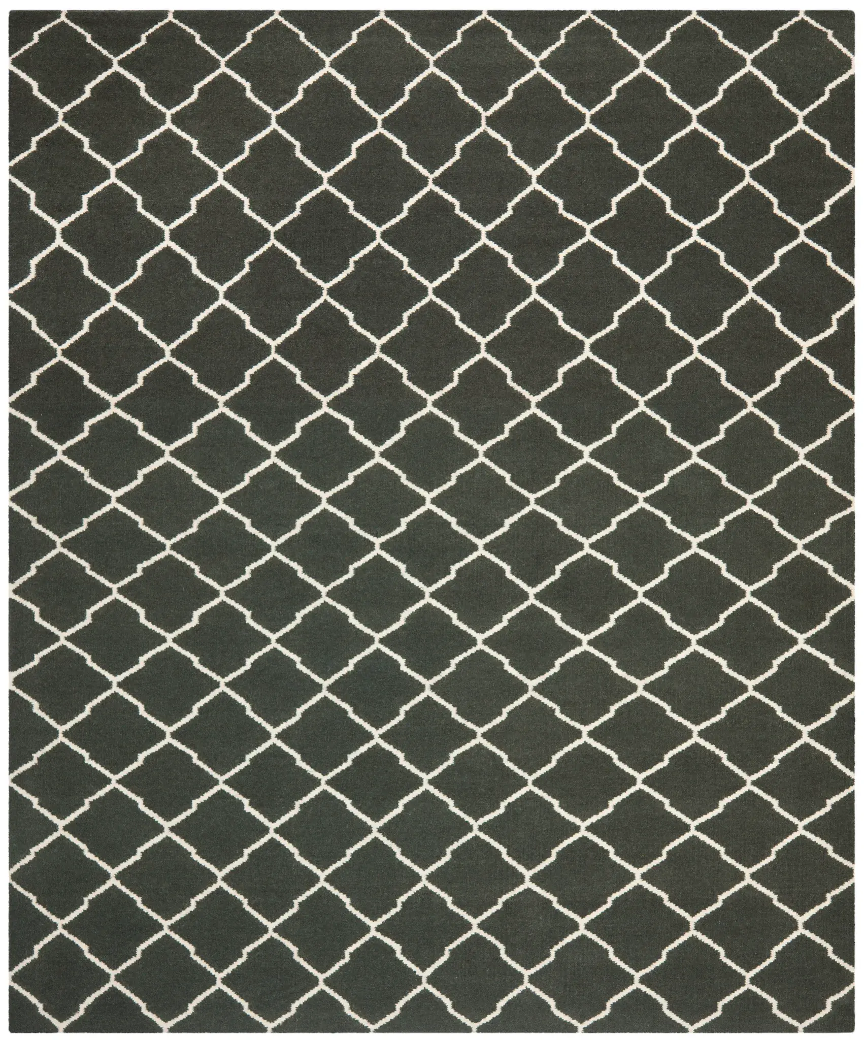 Dhurries Diamond Lattice Hand-Woven Wool Rug