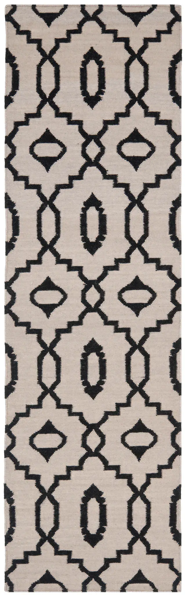 Dhurries Stepped Lattice Hand-Woven Wool Rug