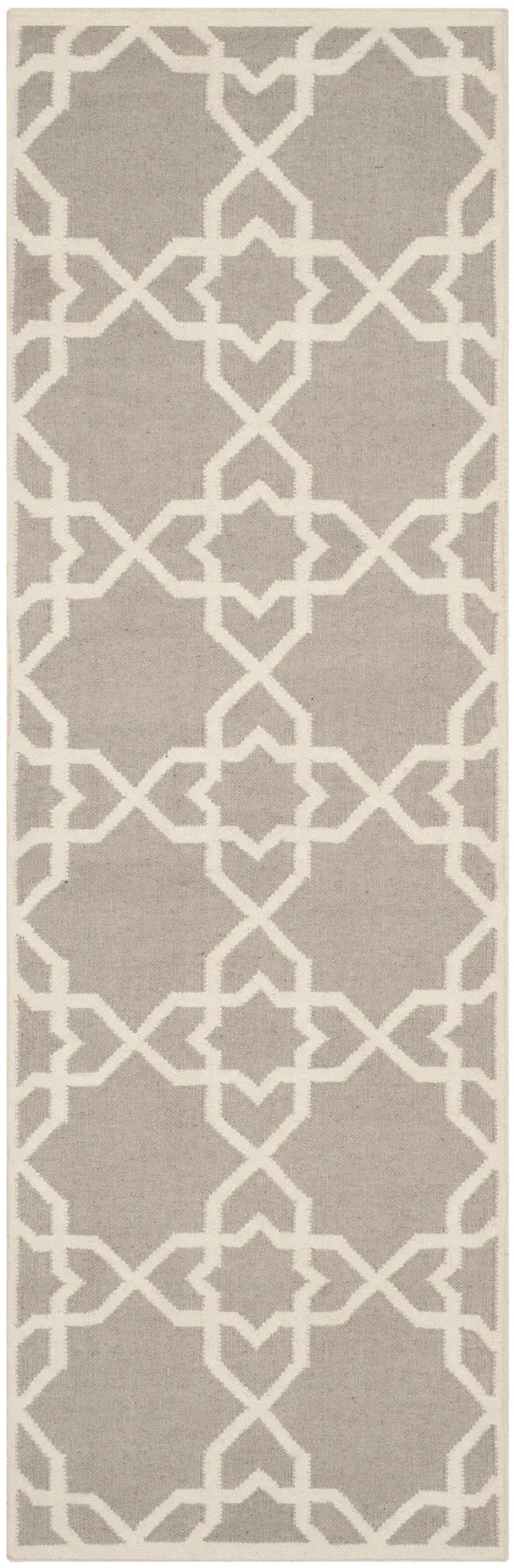 Dhurries Geometric Trellis Hand-Woven Rug