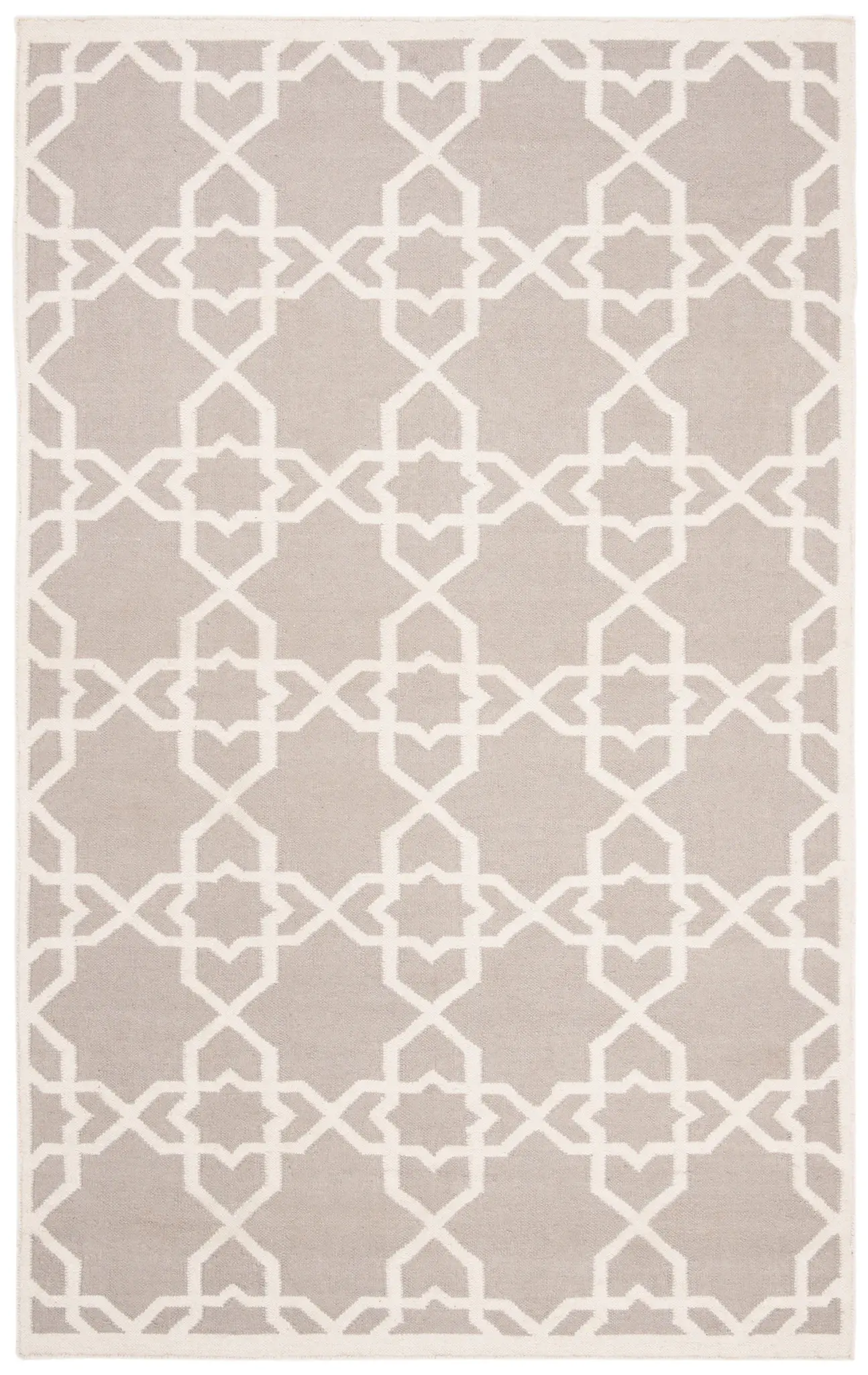 Dhurries Geometric Trellis Hand-Woven Rug