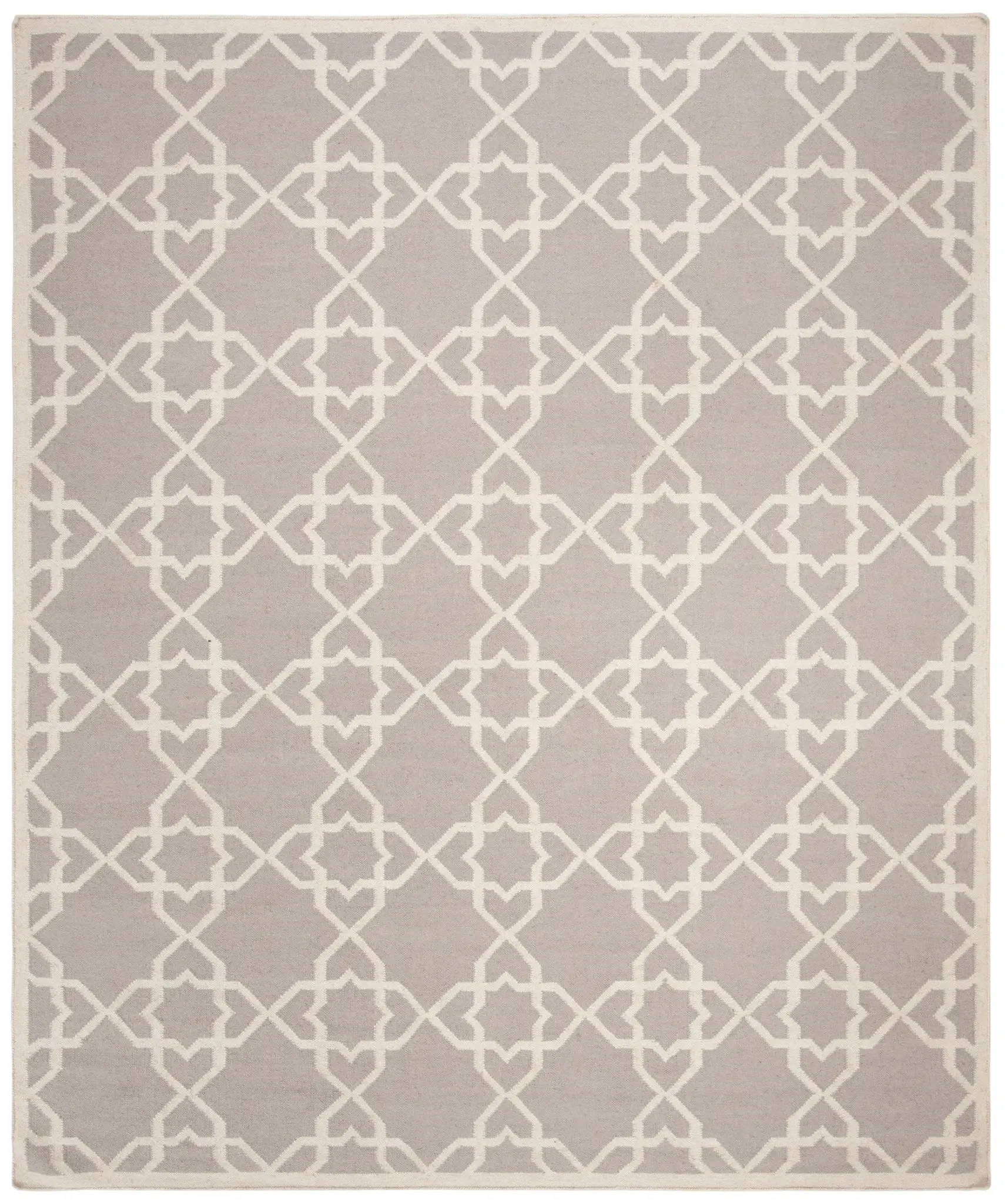 Dhurries Geometric Trellis Hand-Woven Rug