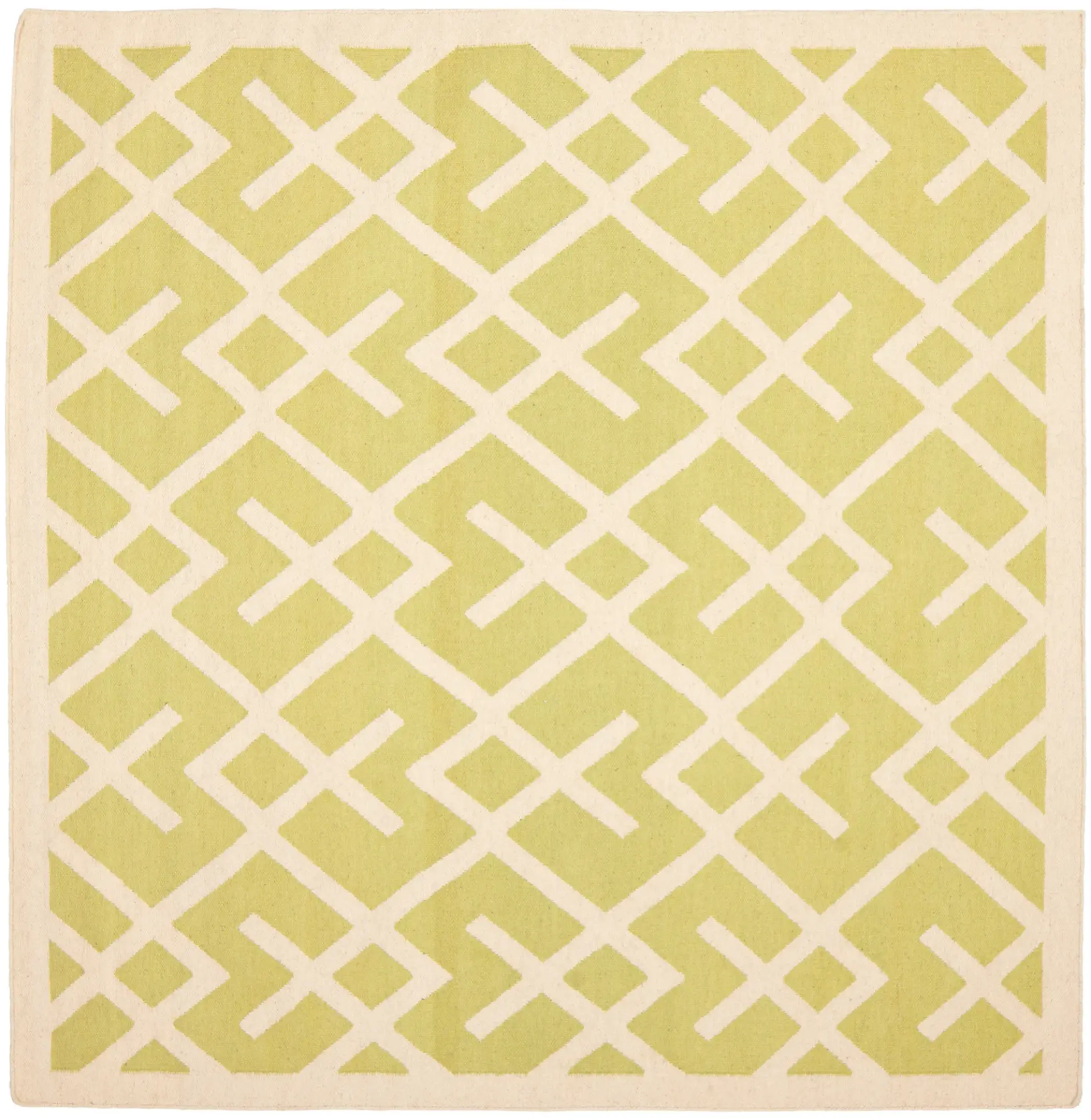 Dhurries Interlocking Lattice Hand-Woven Rug