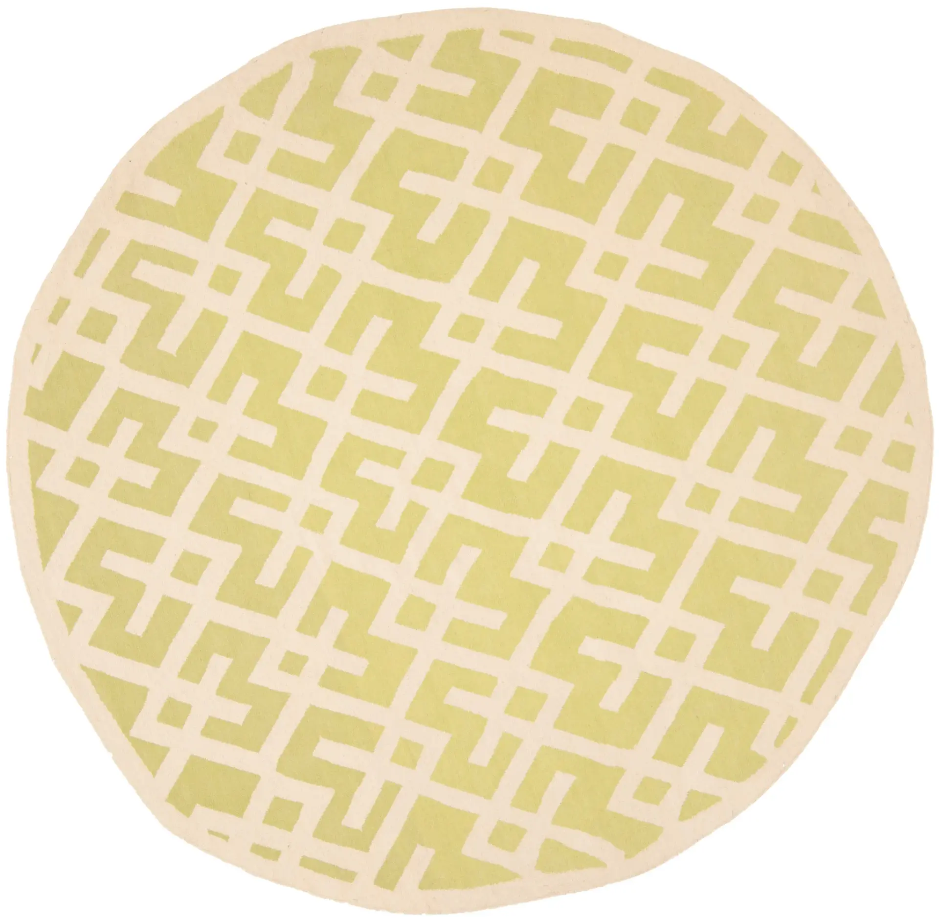 Dhurries Interlocking Lattice Hand-Woven Rug