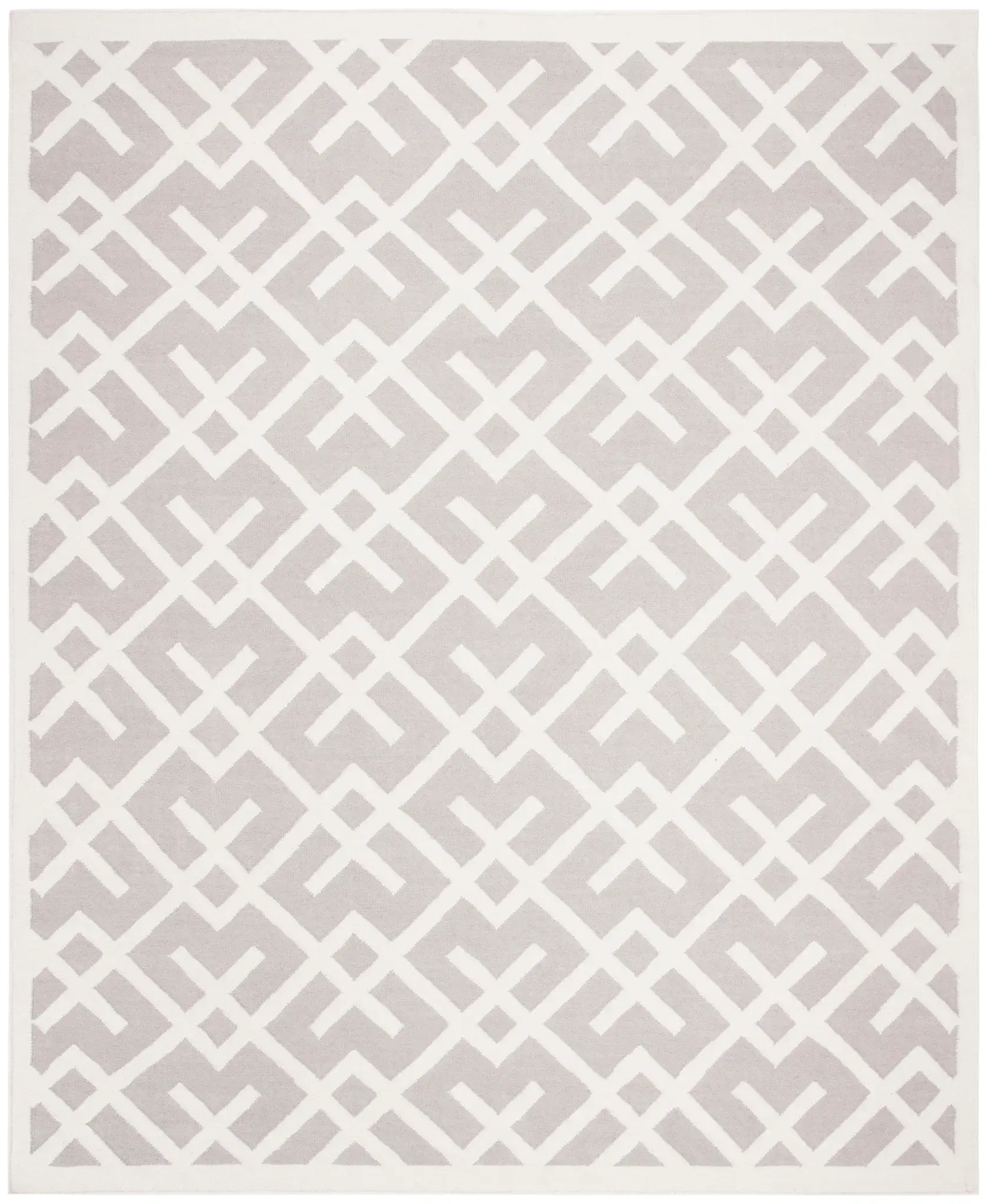 Dhurries Interlocking Lattice Hand-Woven Rug