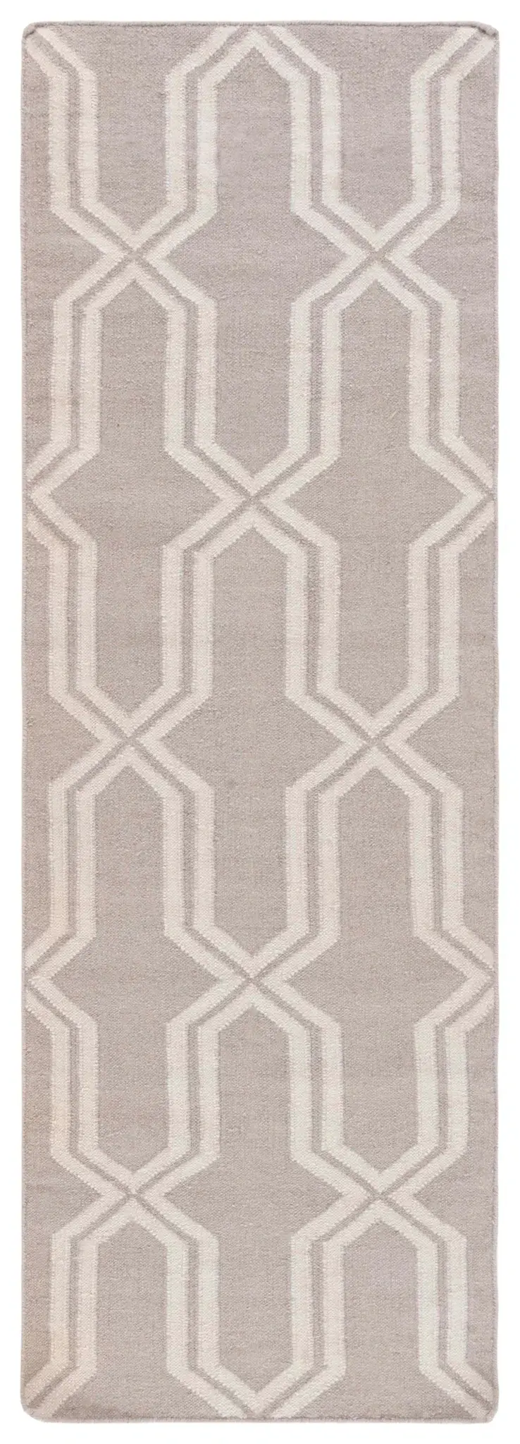 Dhurries Geometric Trellis Hand-Woven Wool Rug