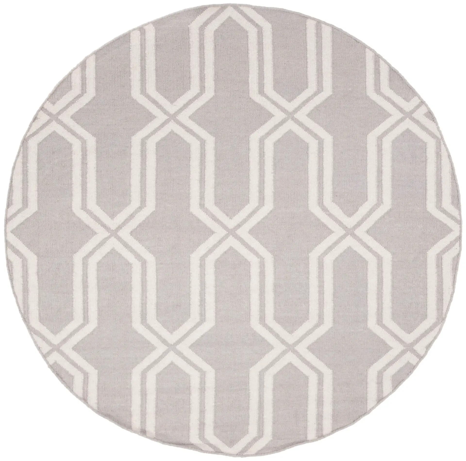 Dhurries Geometric Trellis Hand-Woven Wool Rug
