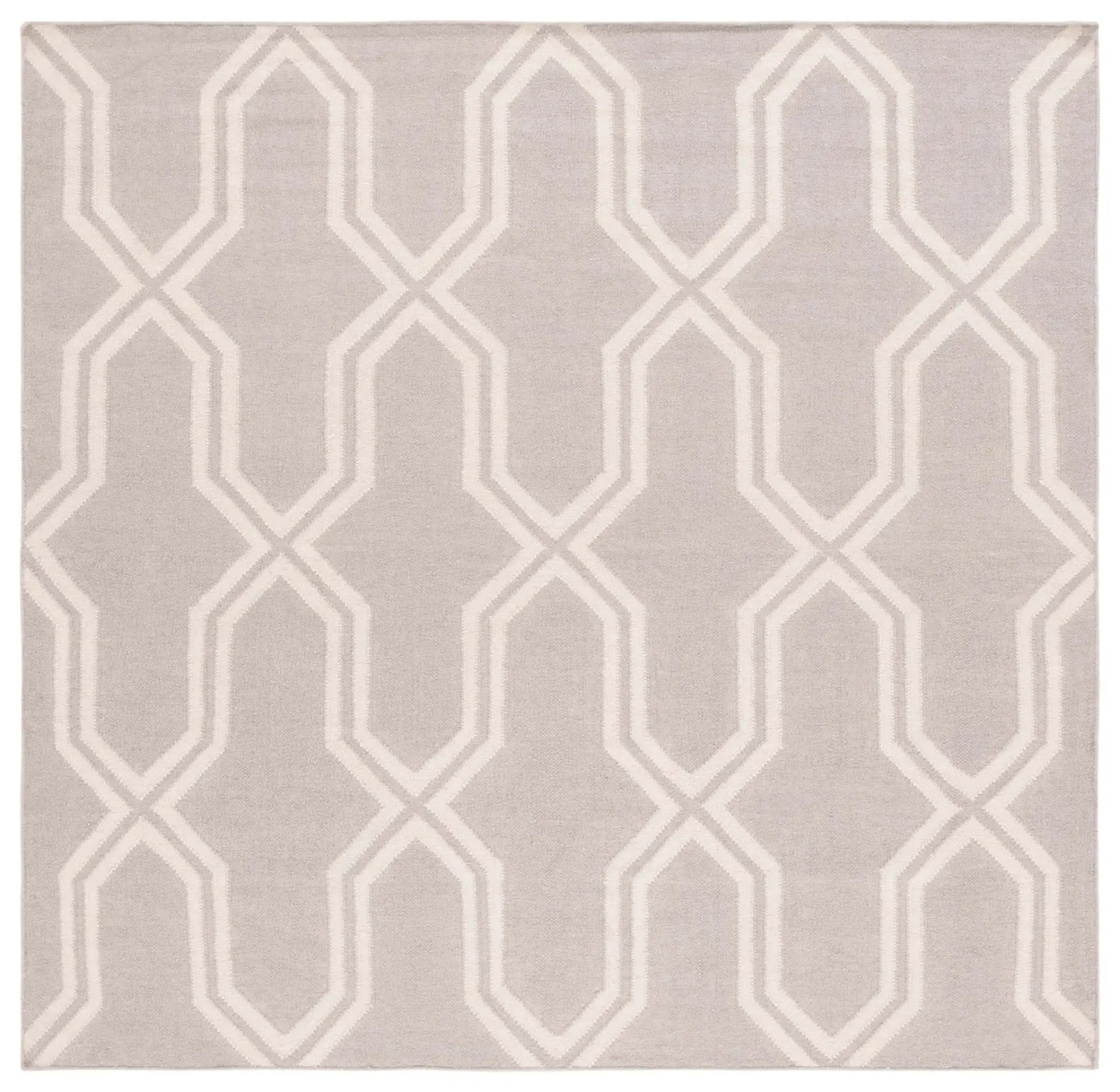 Dhurries Geometric Trellis Hand-Woven Wool Rug