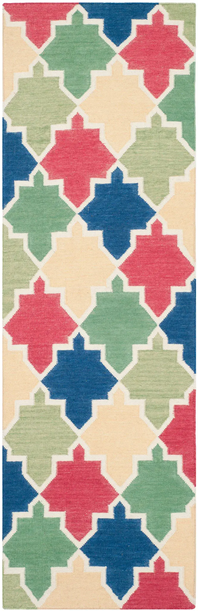 Dhurries Ogee Tile Hand-Woven Rug