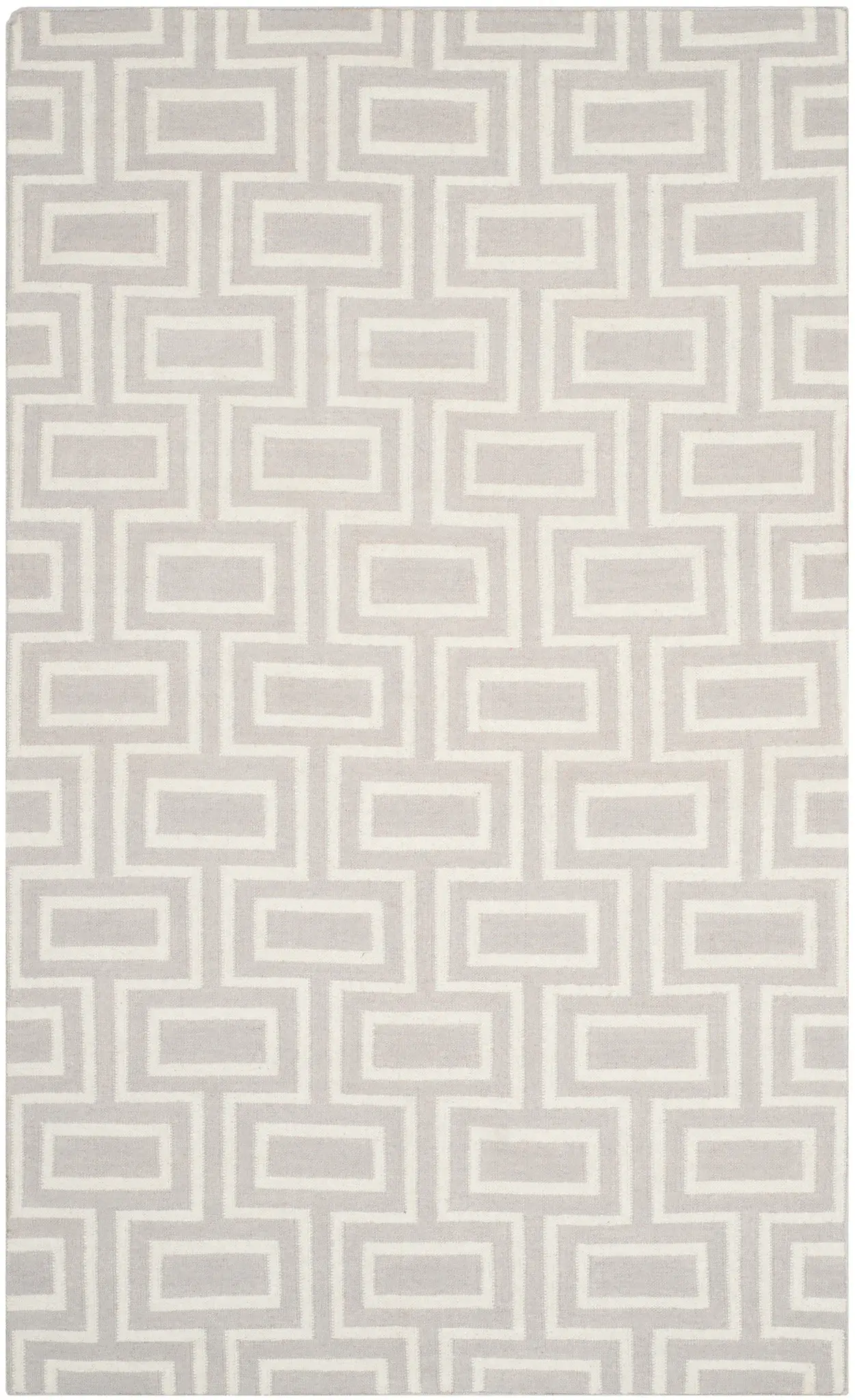 Dhurries Interlocking Rectangles Hand-Woven Rug