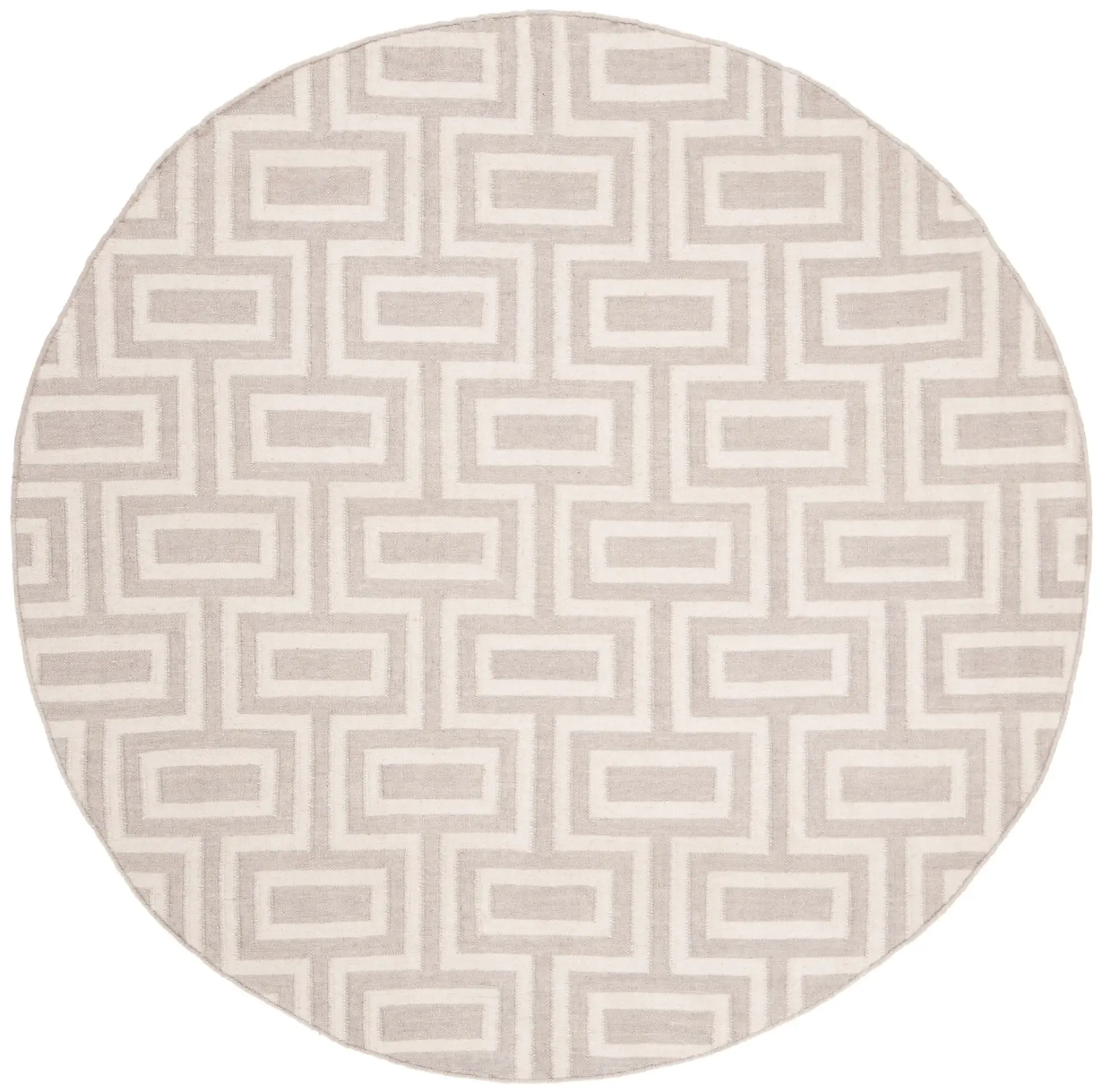 Dhurries Interlocking Rectangles Hand-Woven Rug