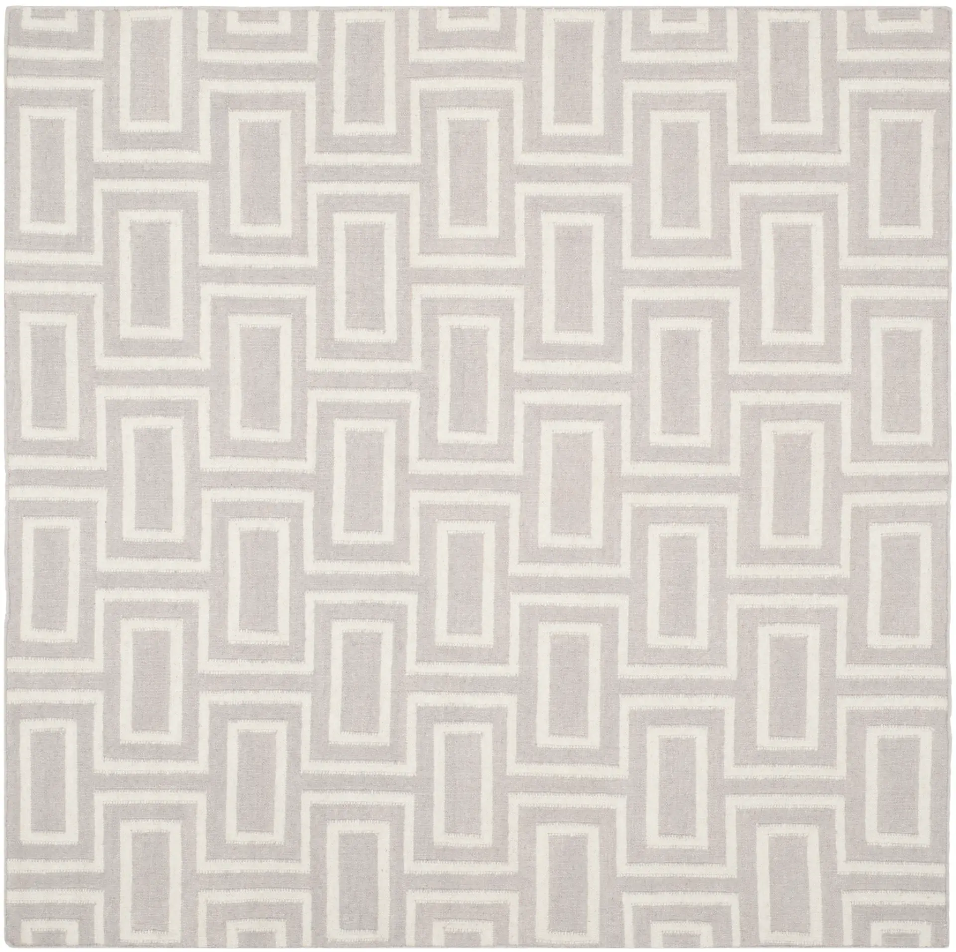 Dhurries Interlocking Rectangles Hand-Woven Rug