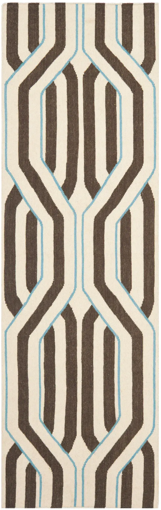 Dhurries Geometric Bar Trellis Hand-Woven Wool Rug