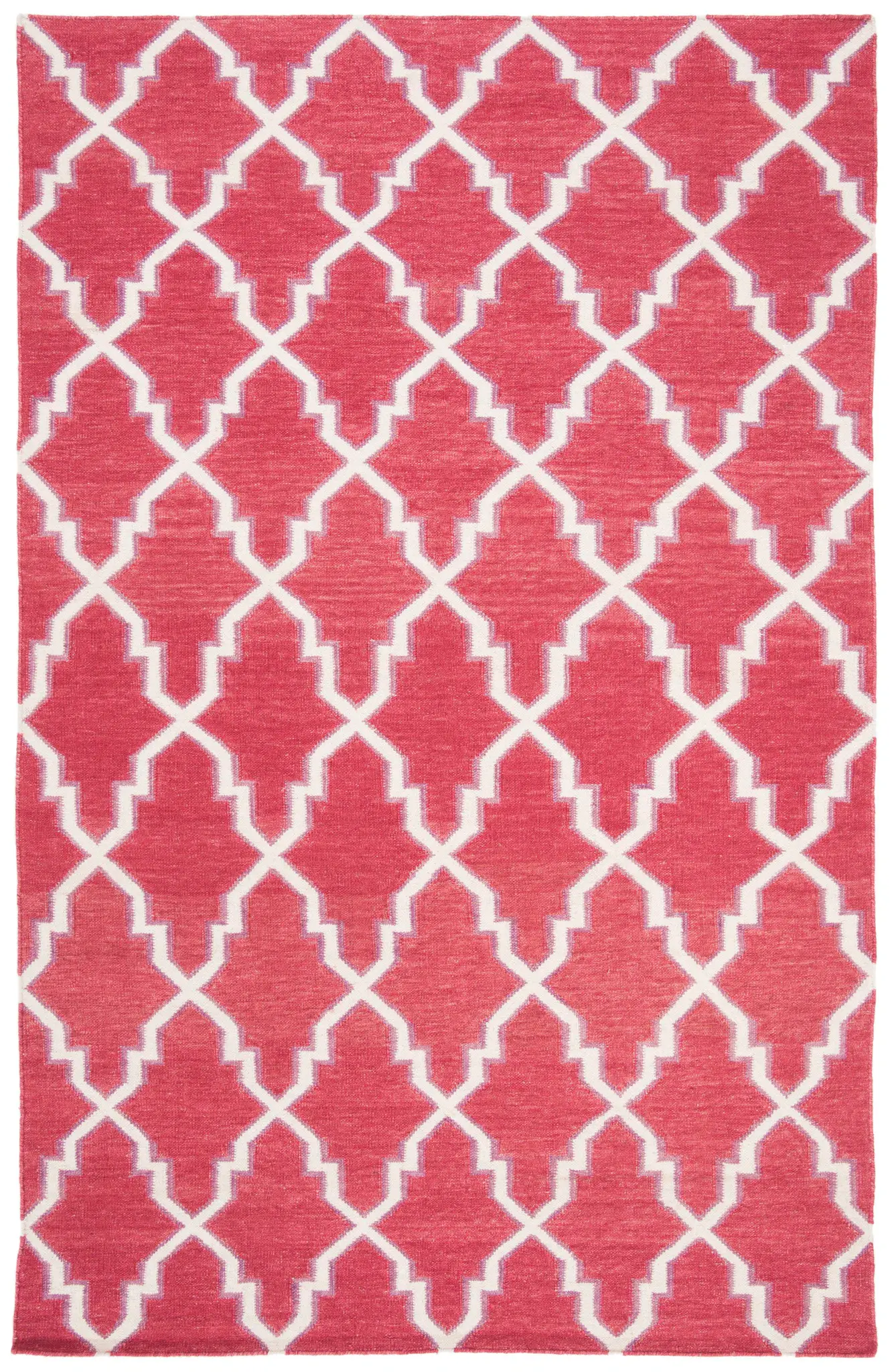 Dhurries Elongated Trellis Hand-Woven Rug