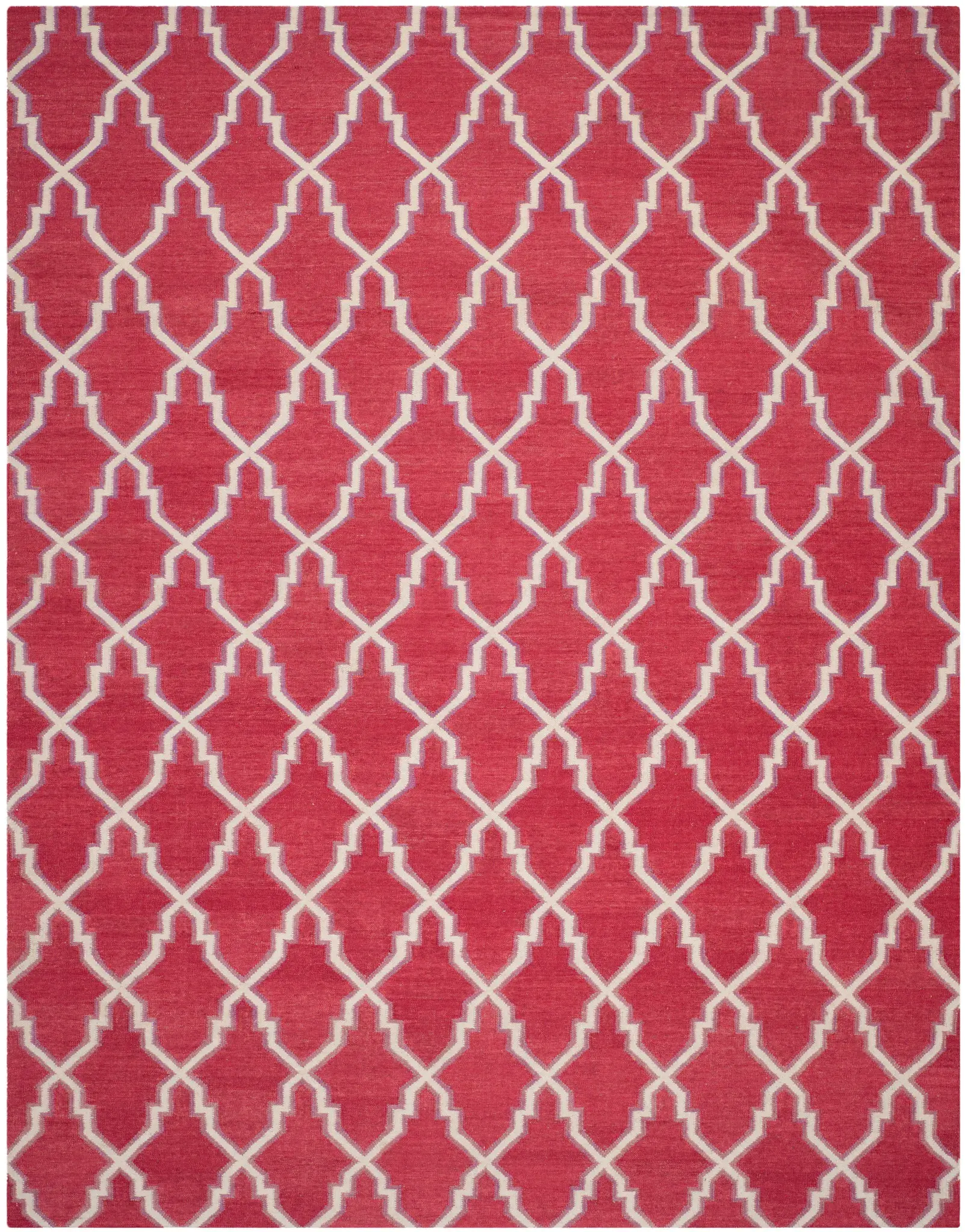 Dhurries Elongated Trellis Hand-Woven Rug