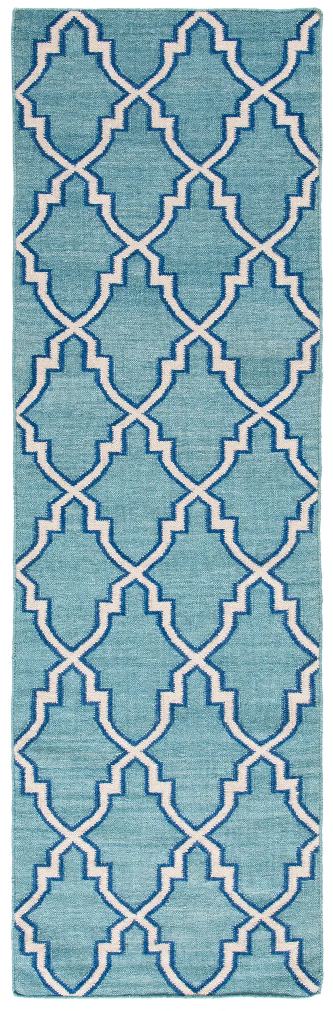 Dhurries Elongated Trellis Hand-Woven Rug