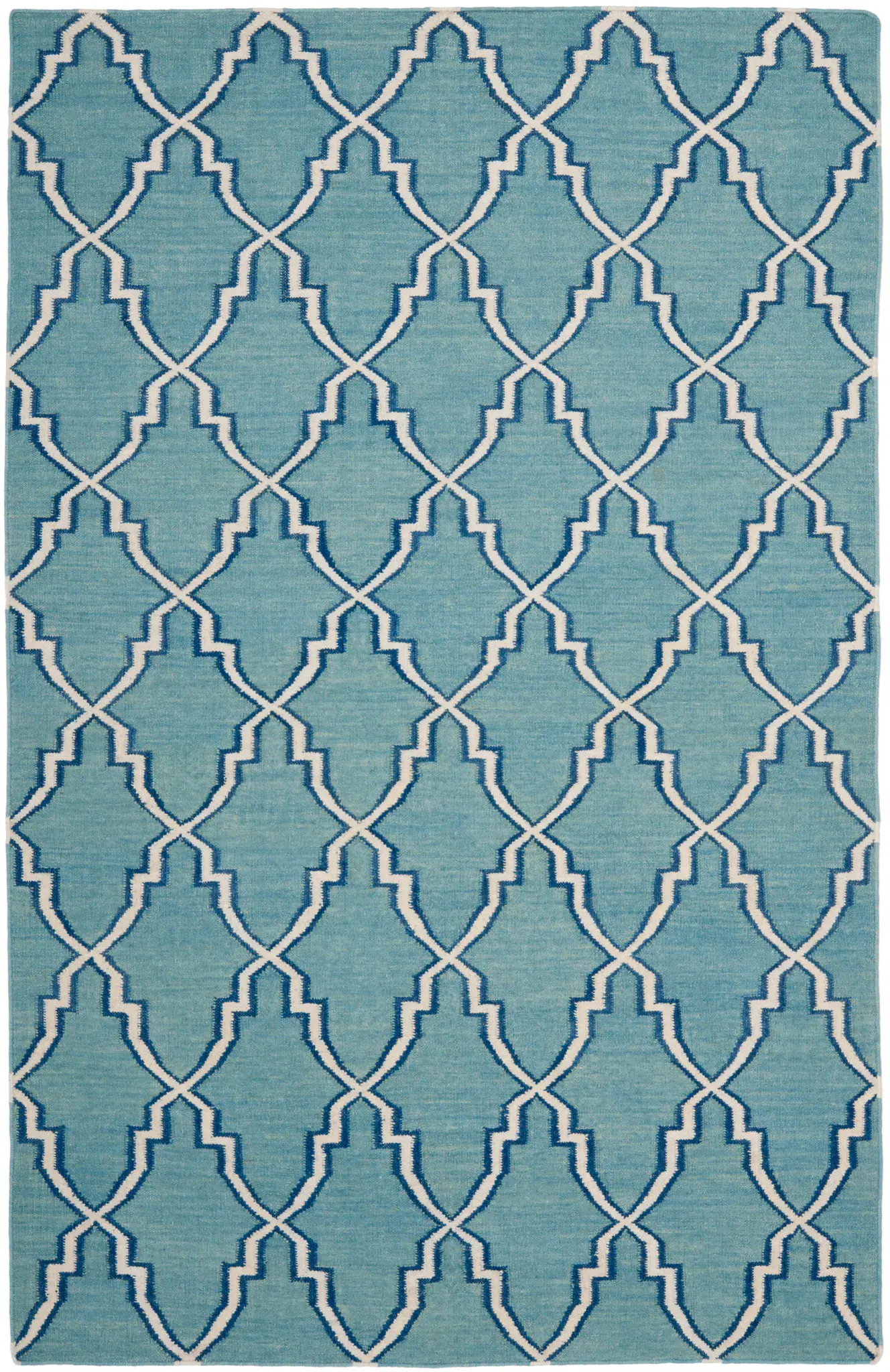 Dhurries Elongated Trellis Hand-Woven Rug