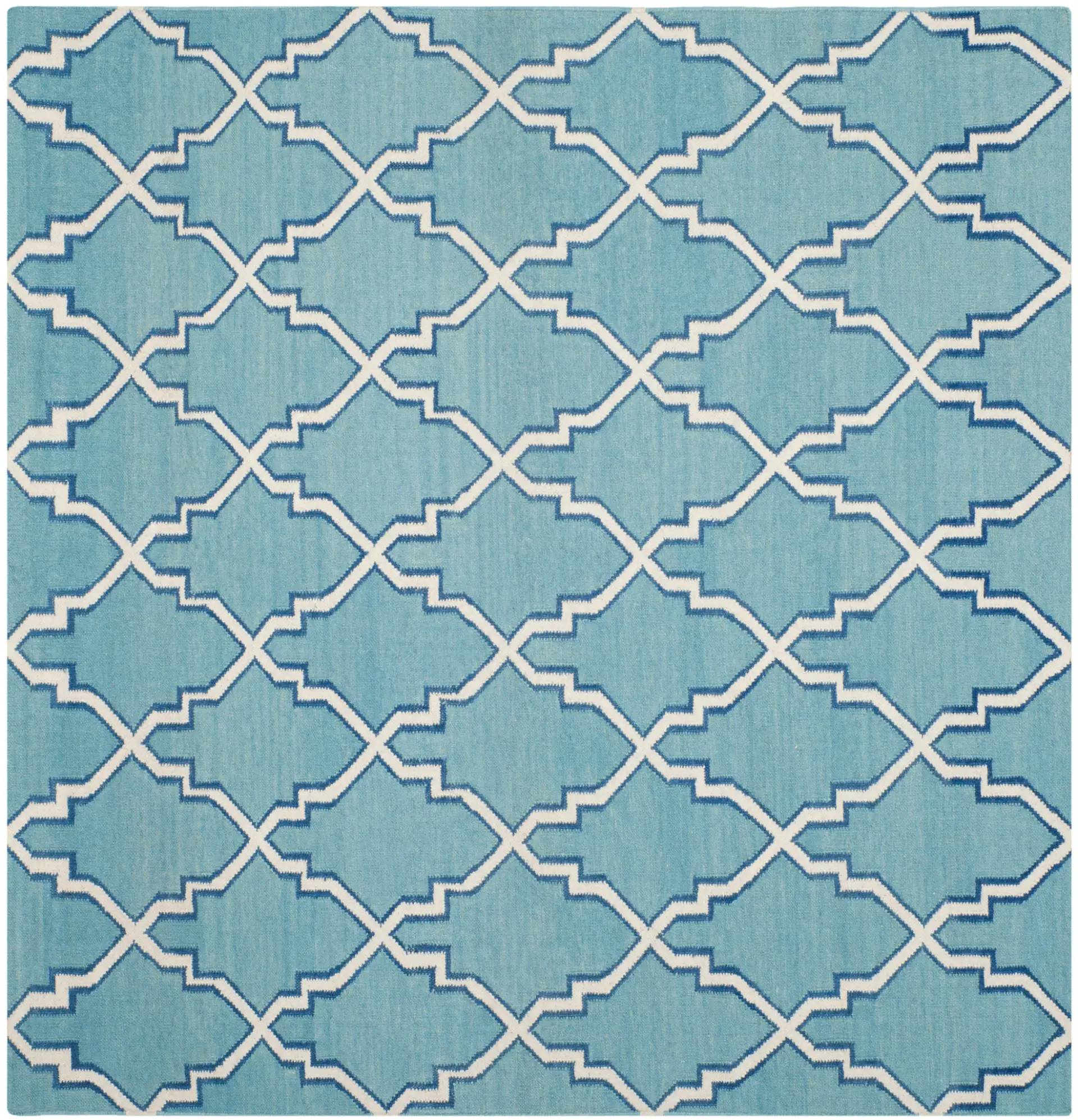 Dhurries Elongated Trellis Hand-Woven Rug