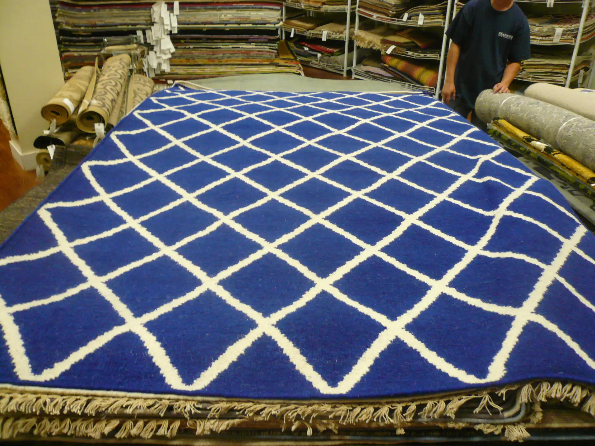 Dhurries Diamond Lattice Hand-Woven Rug