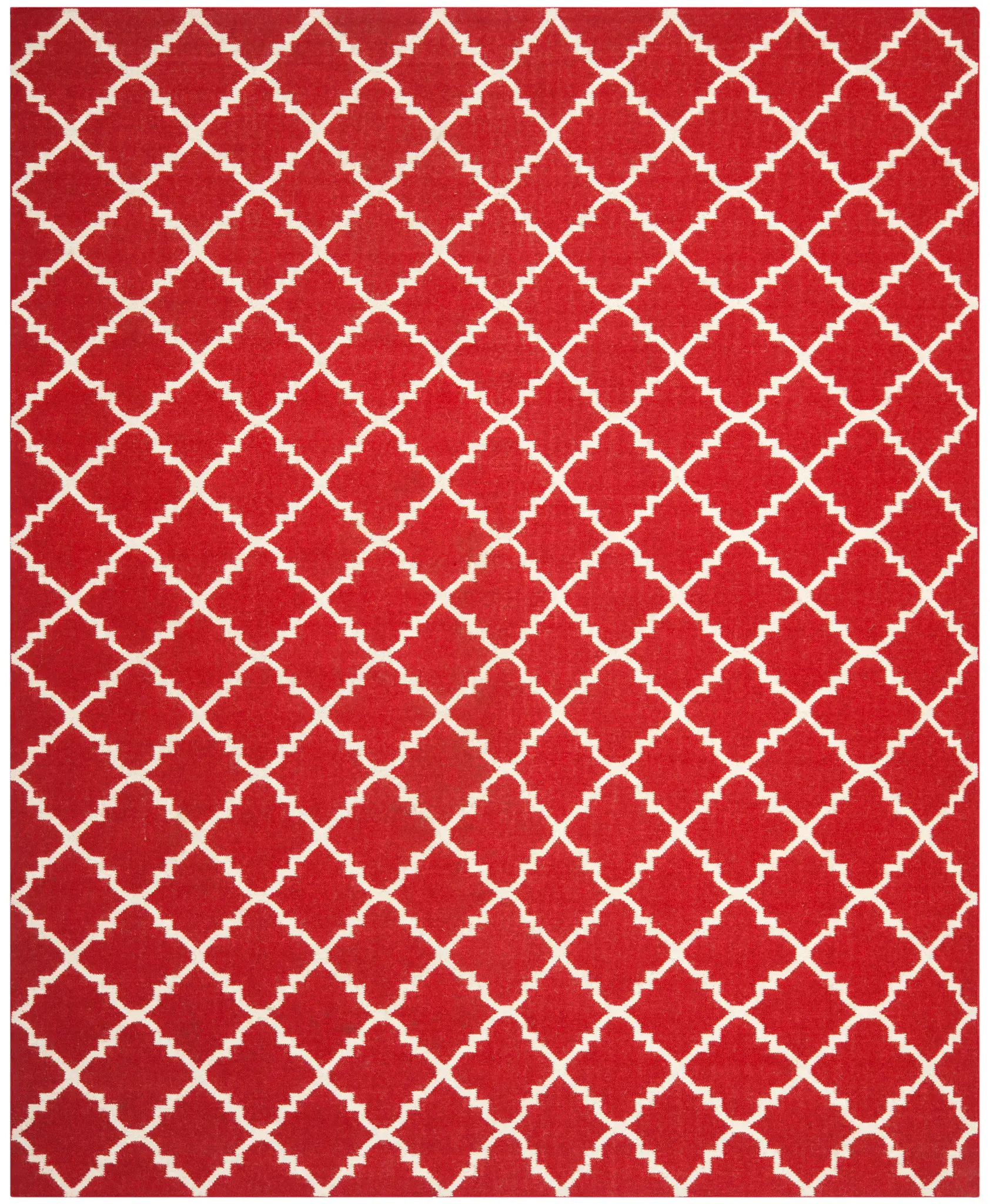 Dhurries Small-Scale Trellis Hand-Woven Rug