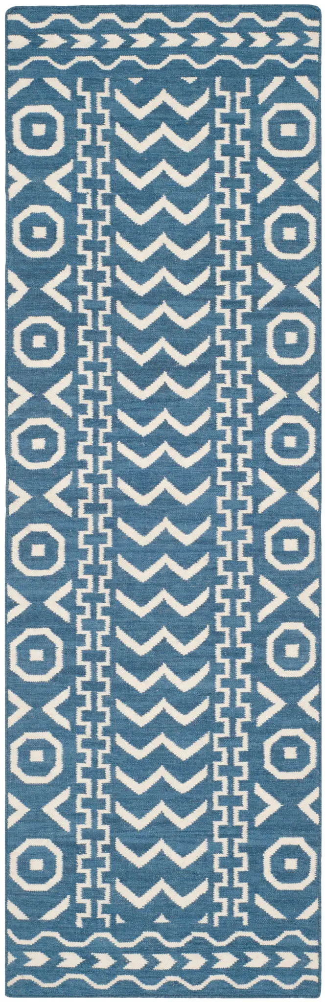 Dhurries Striped Chevron Hand-Woven Rug