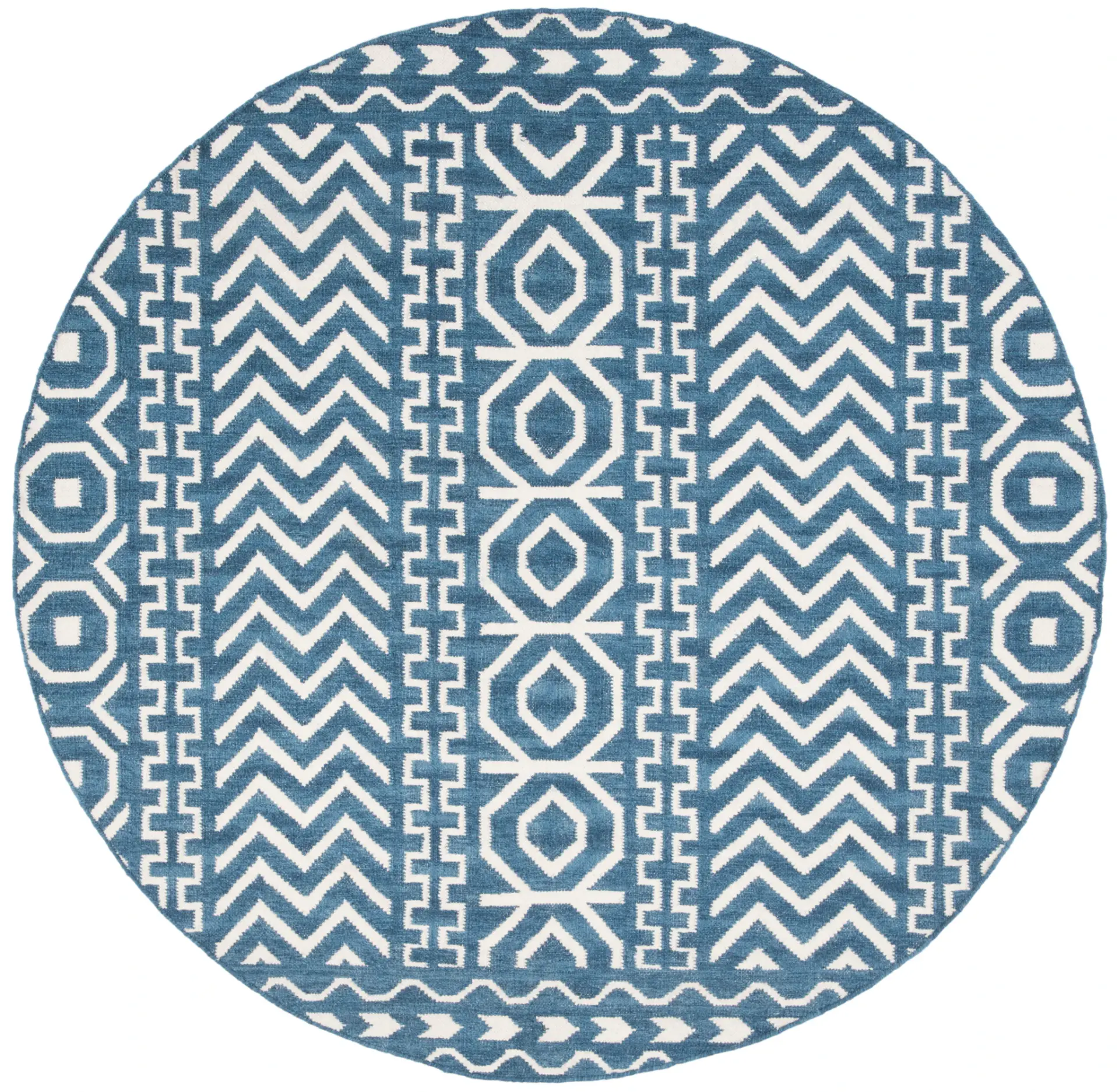 Dhurries Striped Chevron Hand-Woven Rug