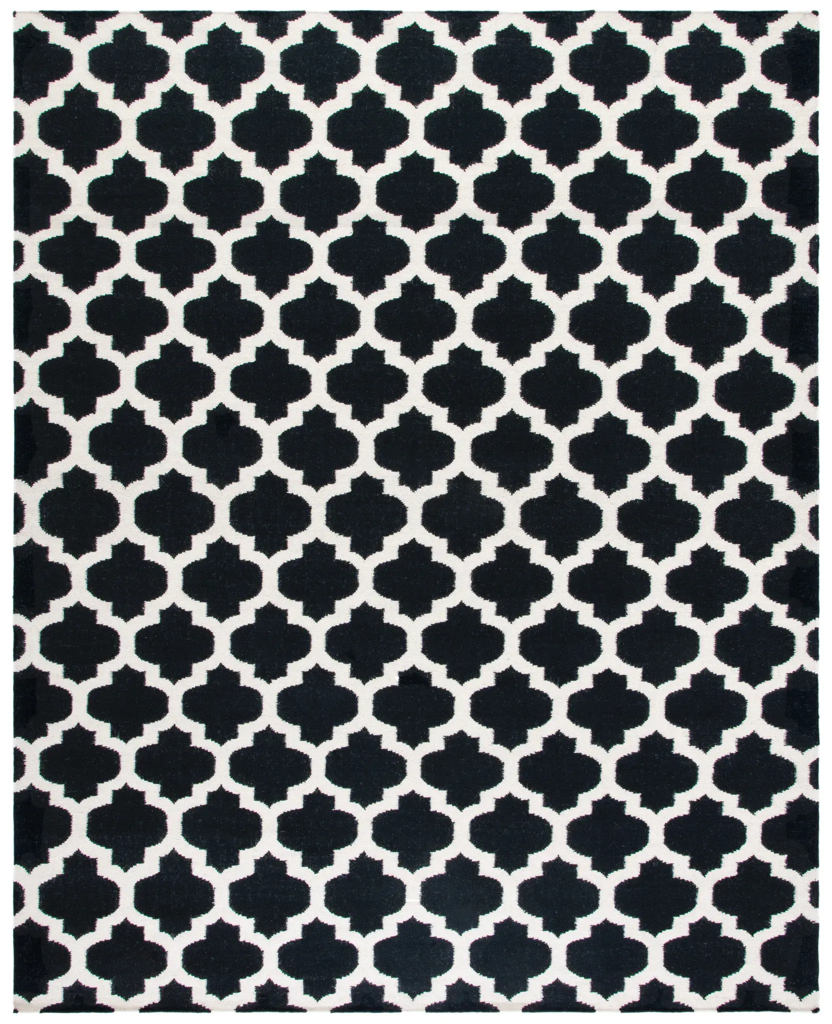 Dhurries Interlocking Trellis Hand-Woven Wool Rug