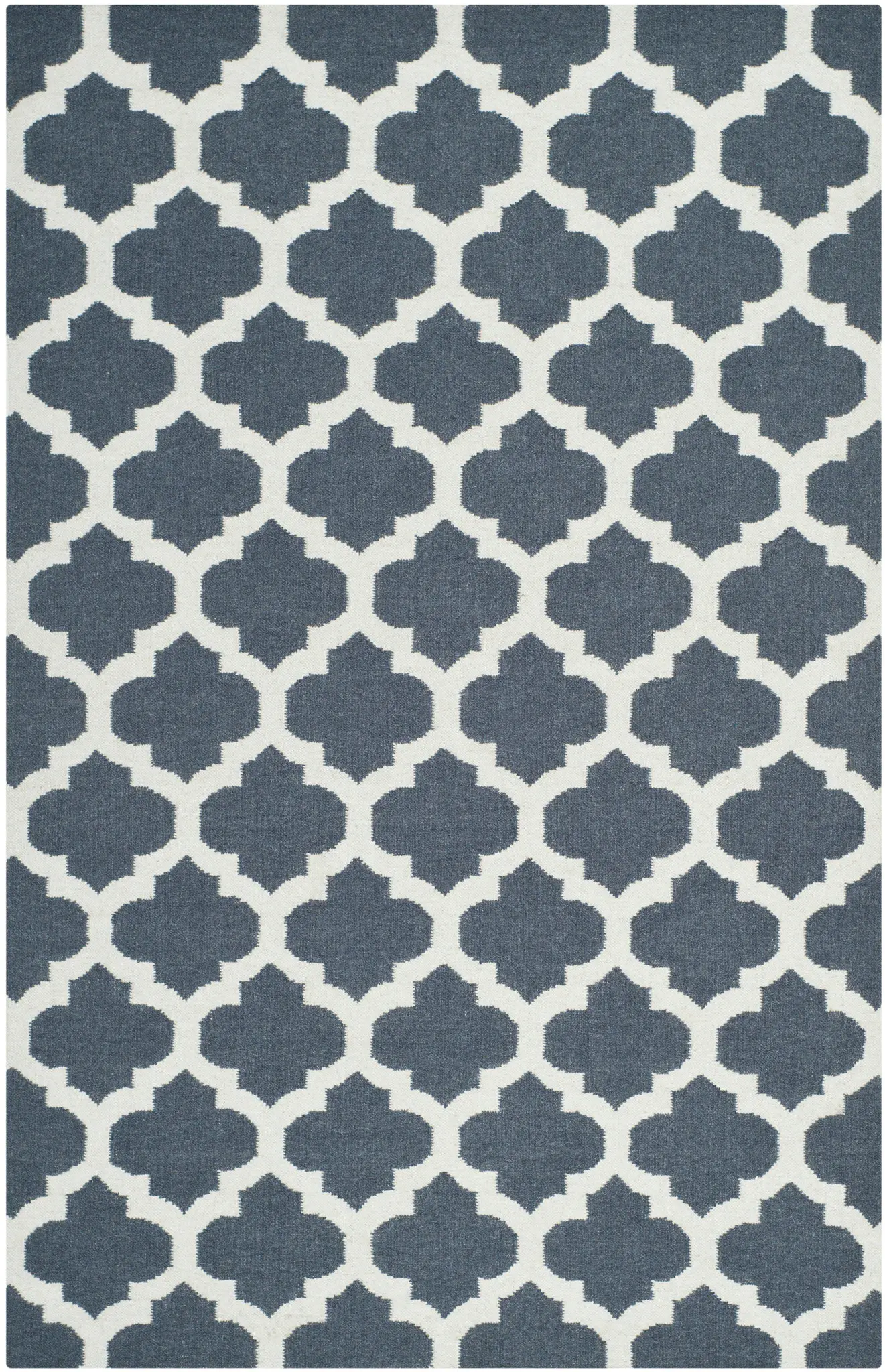 Dhurries Interlocking Trellis Hand-Woven Wool Rug