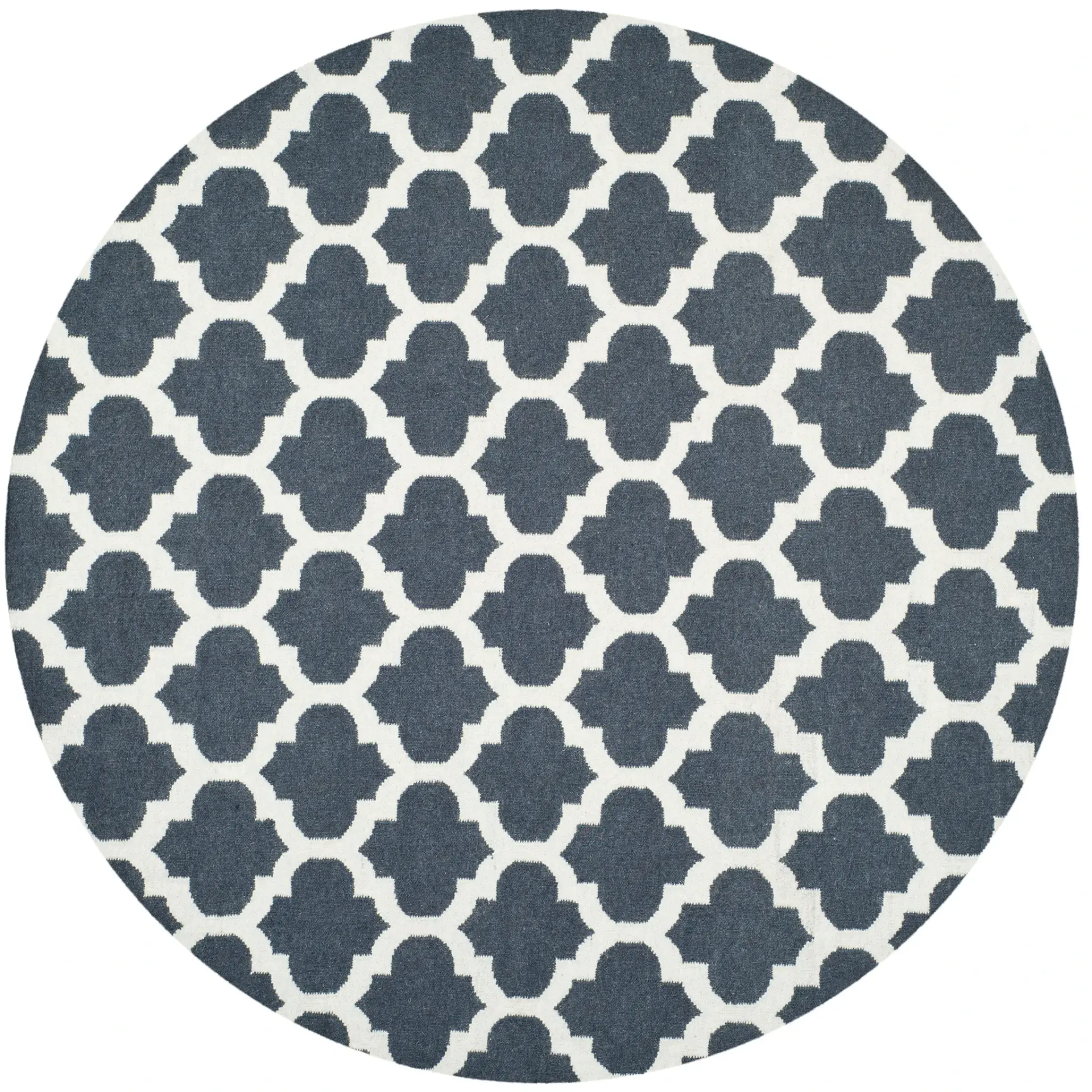 Dhurries Interlocking Trellis Hand-Woven Wool Rug