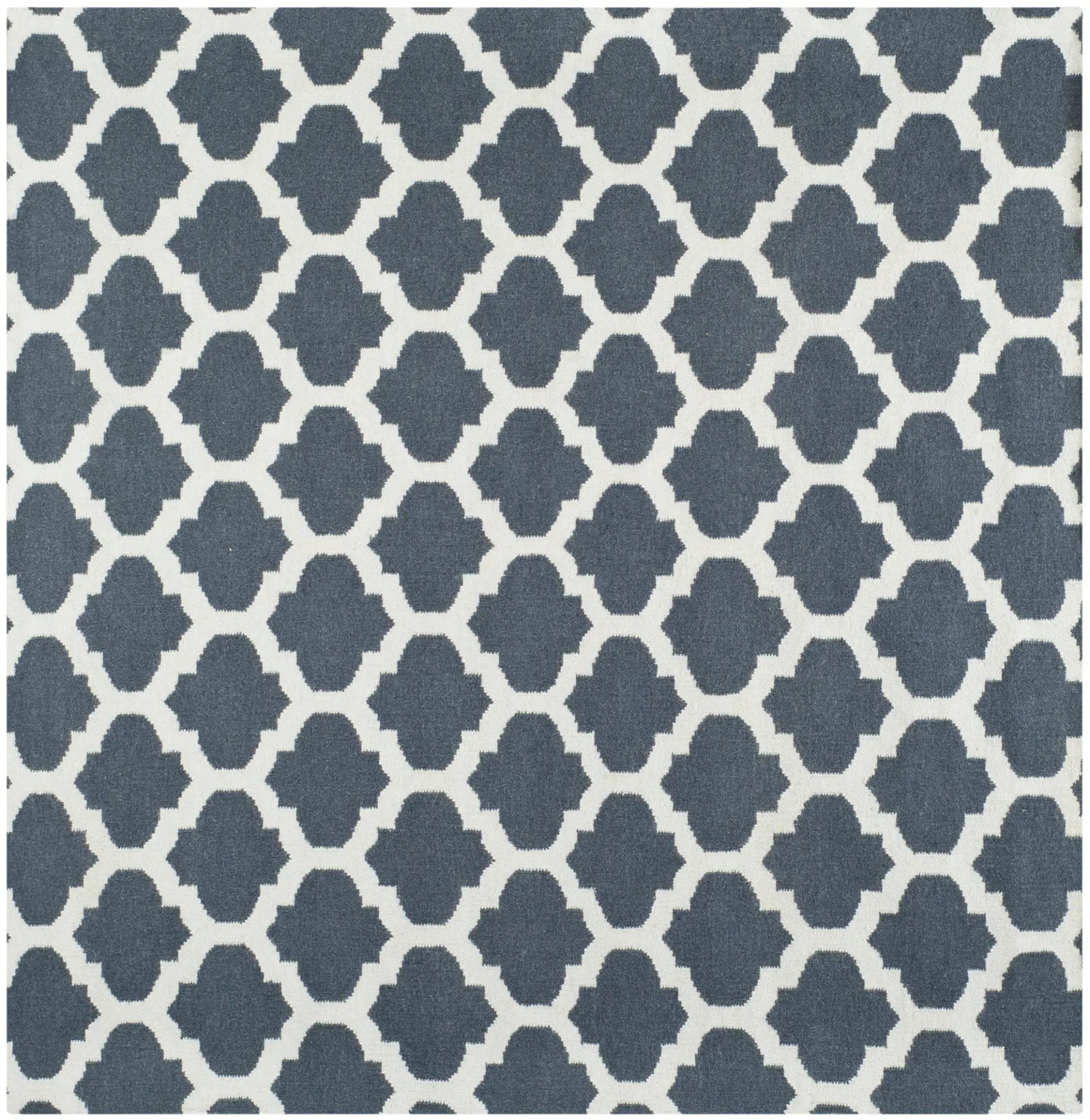 Dhurries Interlocking Trellis Hand-Woven Wool Rug