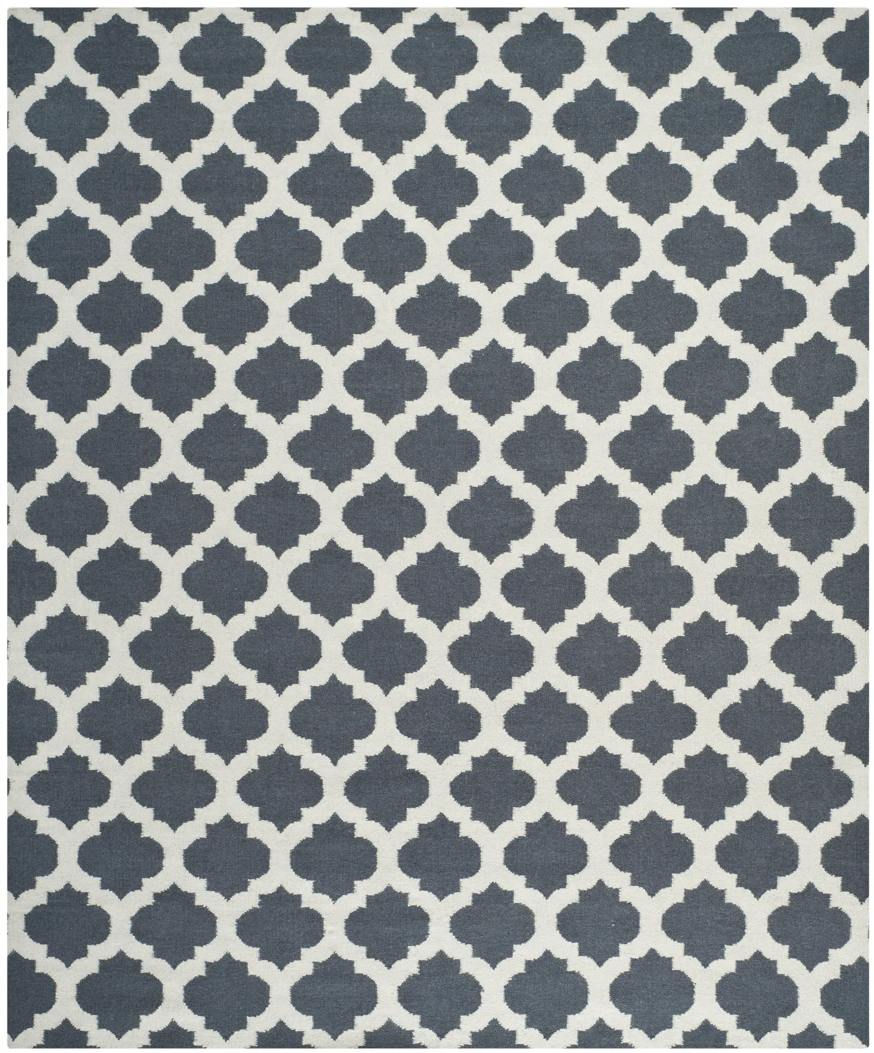 Dhurries Interlocking Trellis Hand-Woven Wool Rug