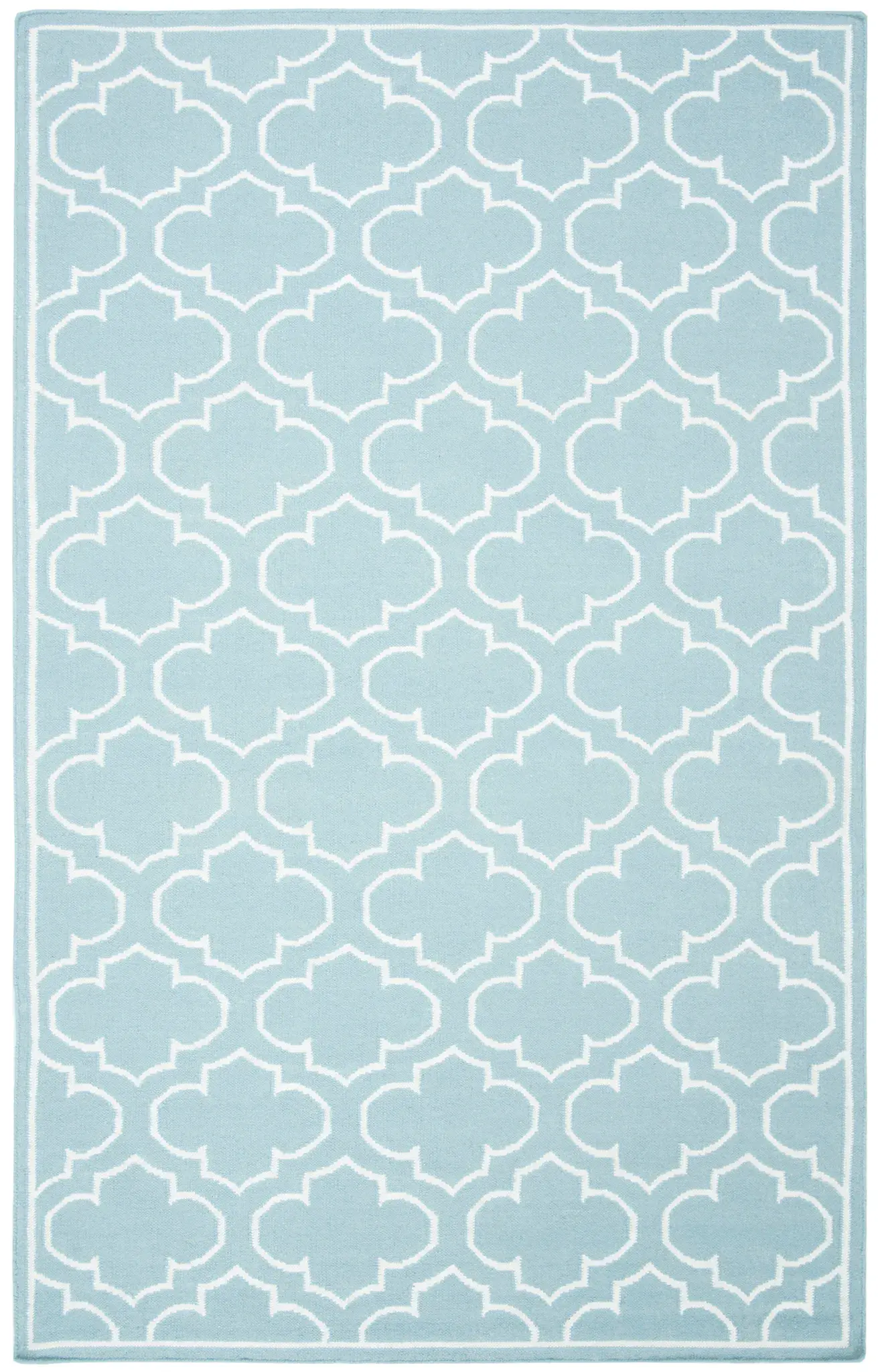 Dhurries Bordered Quatrefoil Hand-Woven Rug