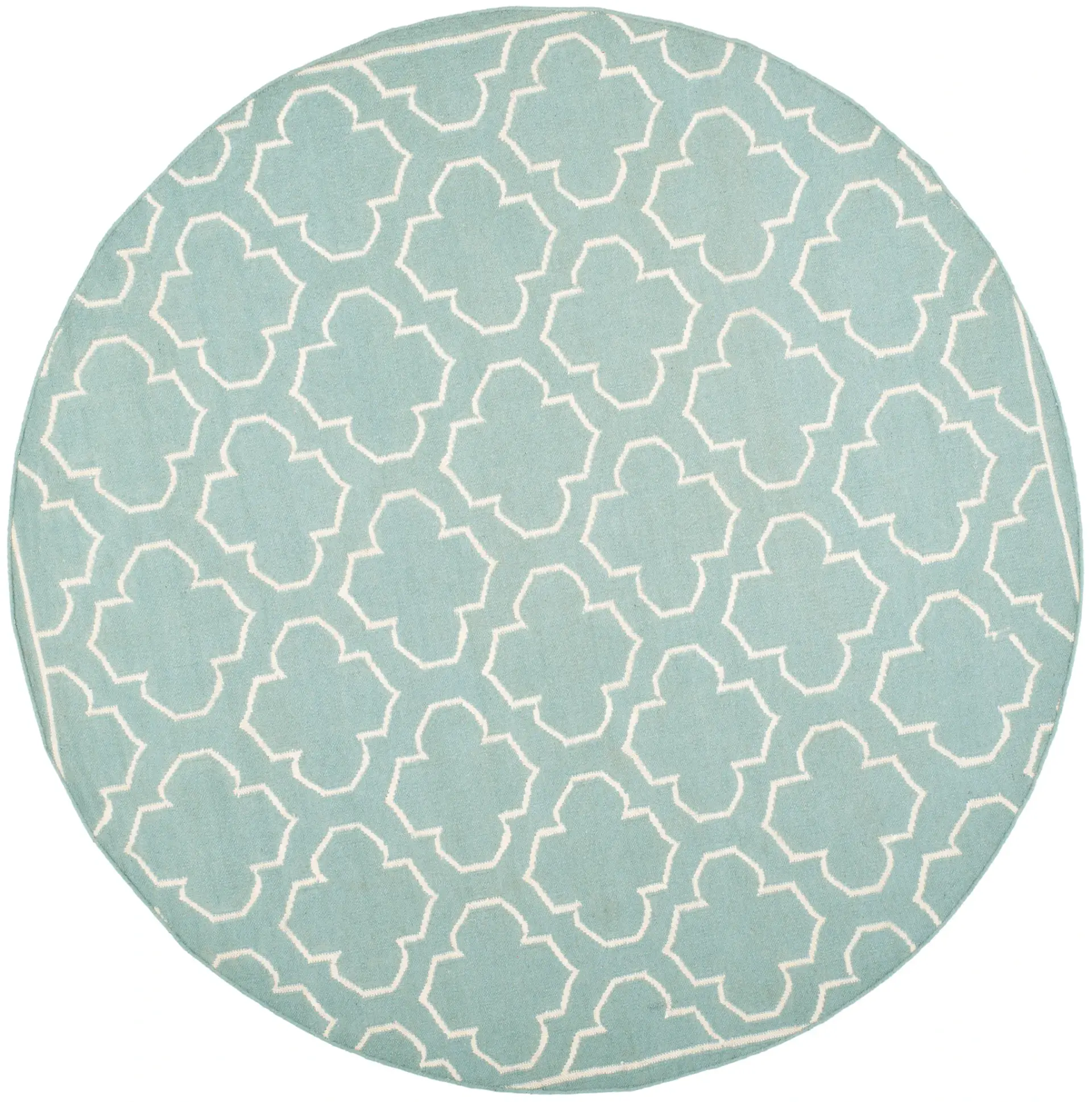 Dhurries Bordered Quatrefoil Hand-Woven Rug