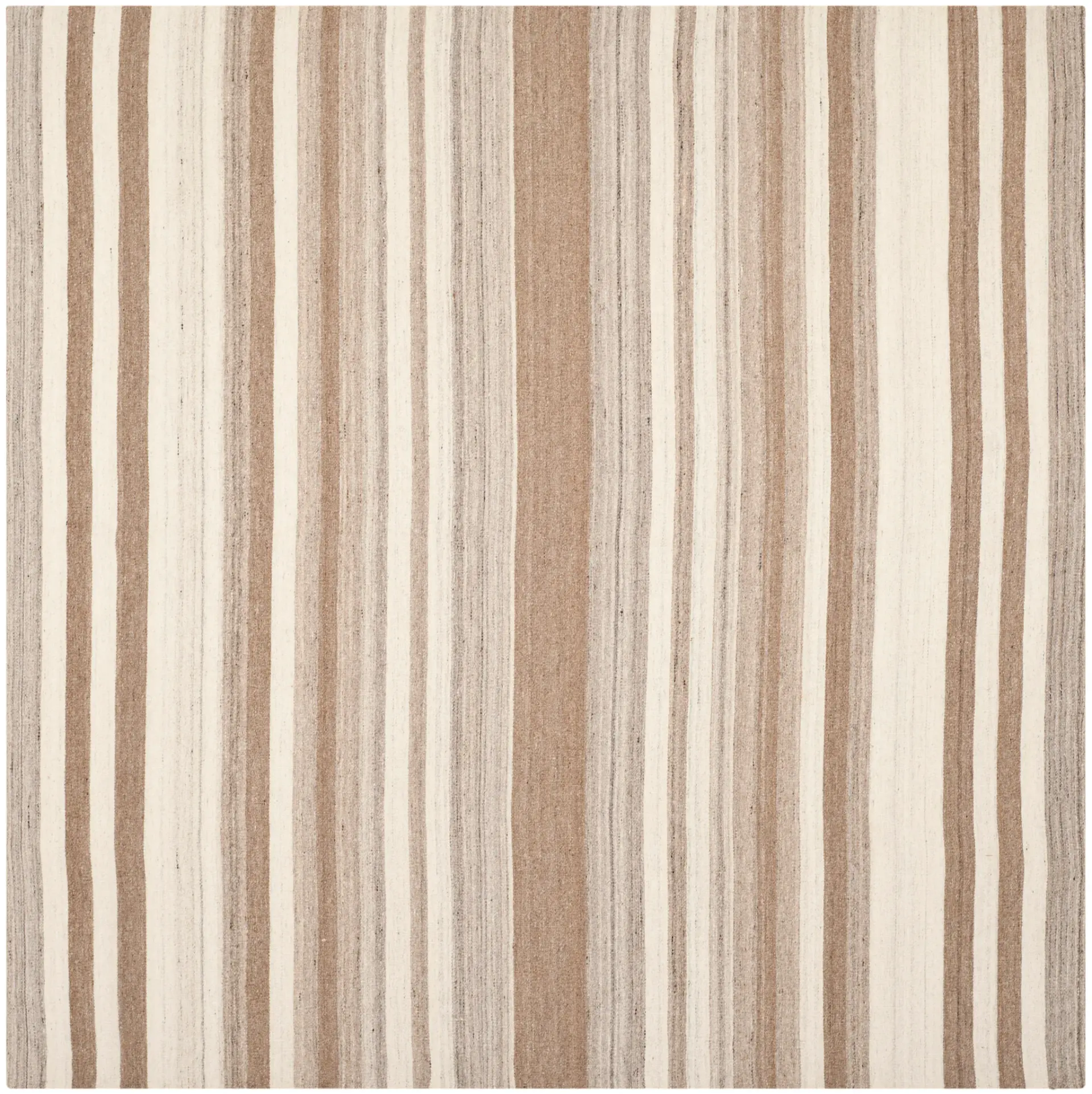 Dhurries Variegated Stripe Hand-Woven Wool Rug