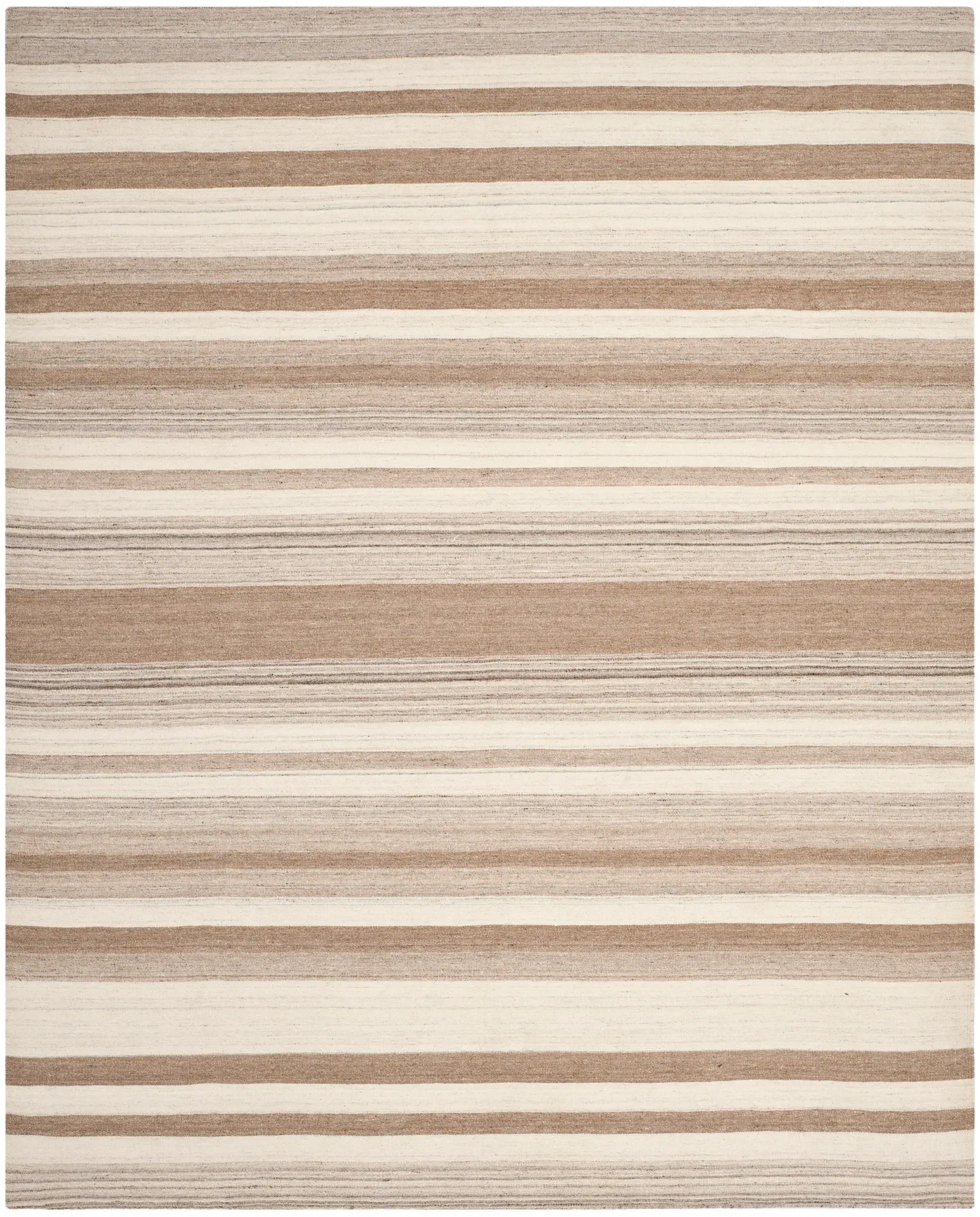 Dhurries Variegated Stripe Hand-Woven Wool Rug