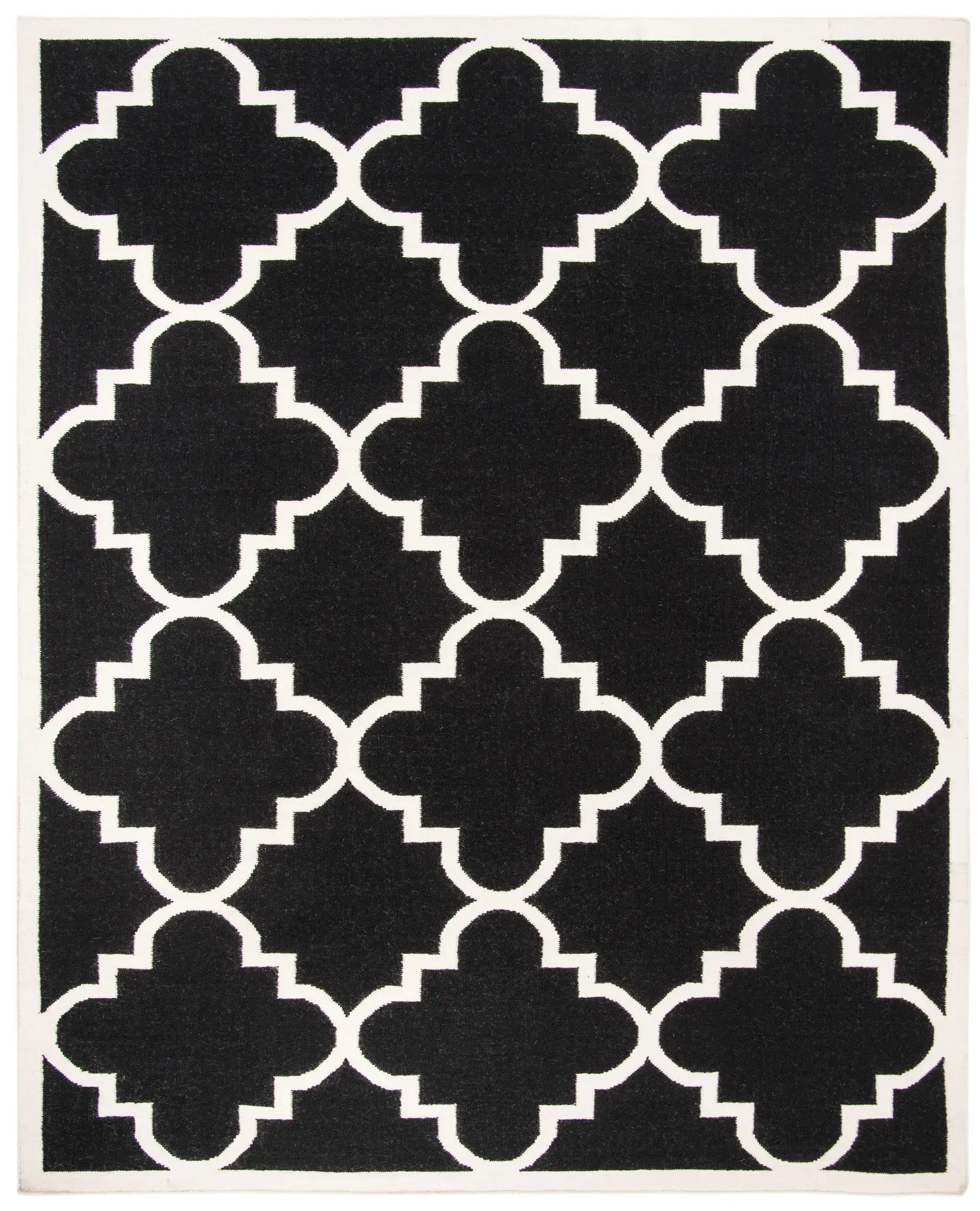 Dhurries Stepped Trellis Hand-Woven Wool Rug