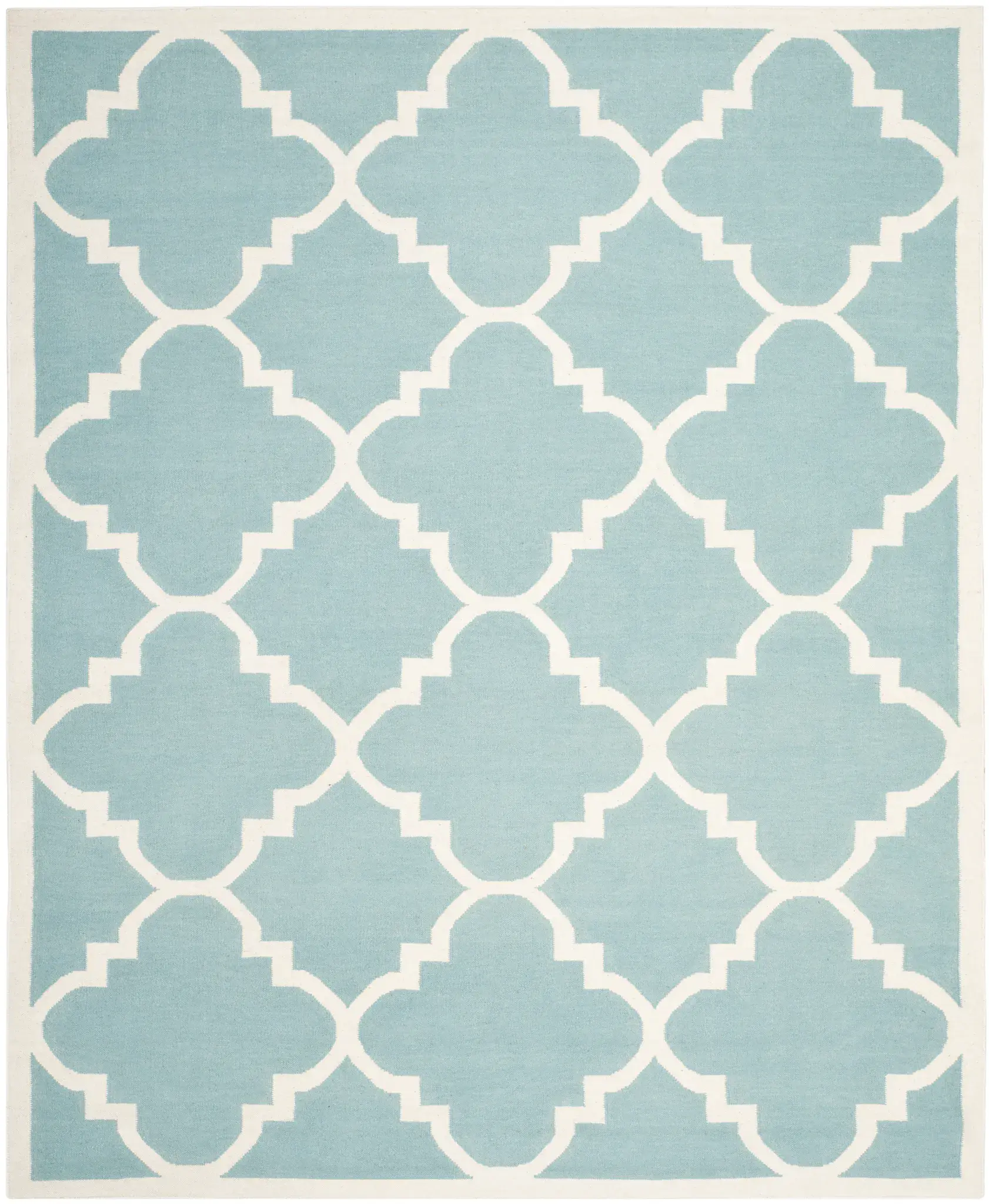 Dhurries Stepped Trellis Hand-Woven Wool Rug